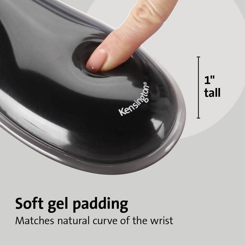 Reposamuñecas de Gel Duo Kensington Mediano Negro Ergonómico