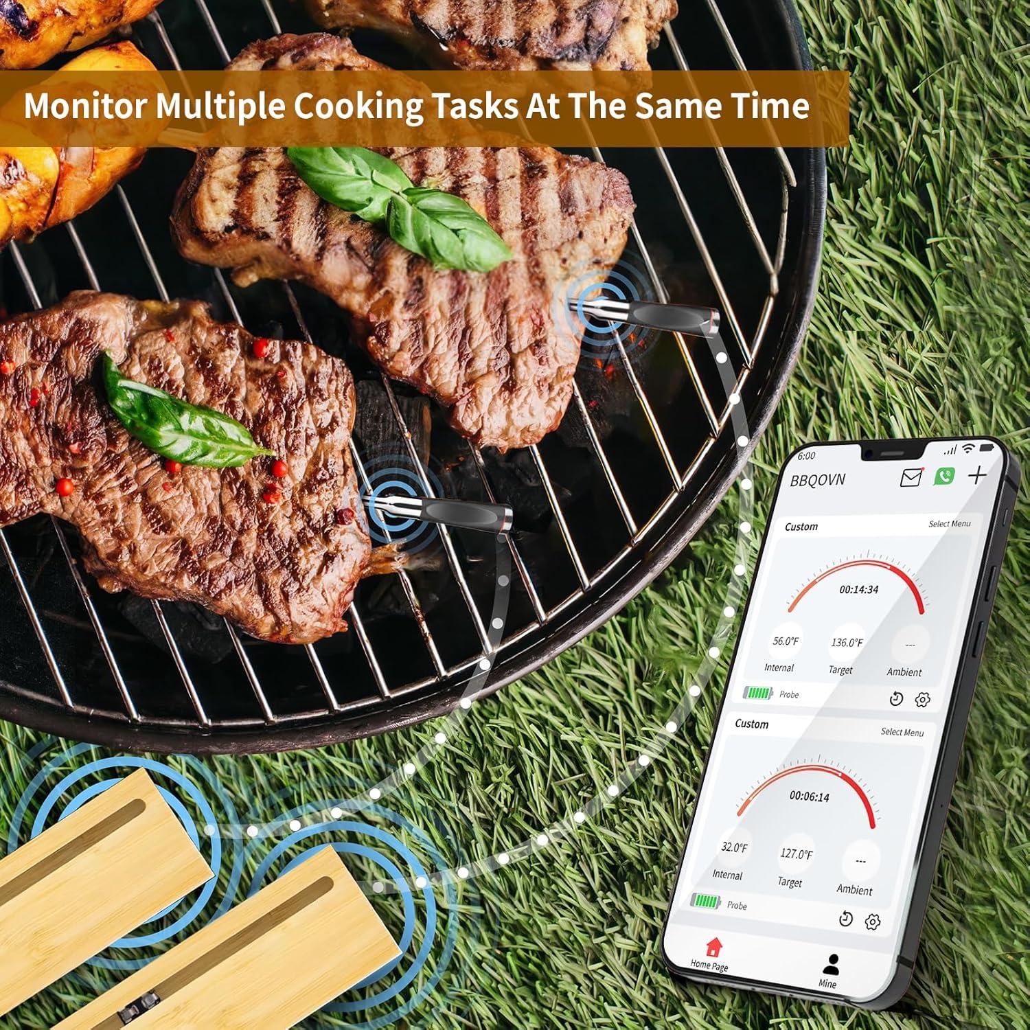 Termómetro de Carne Inalámbrico BBQOVN Zero Wire Bluetooth 777FT