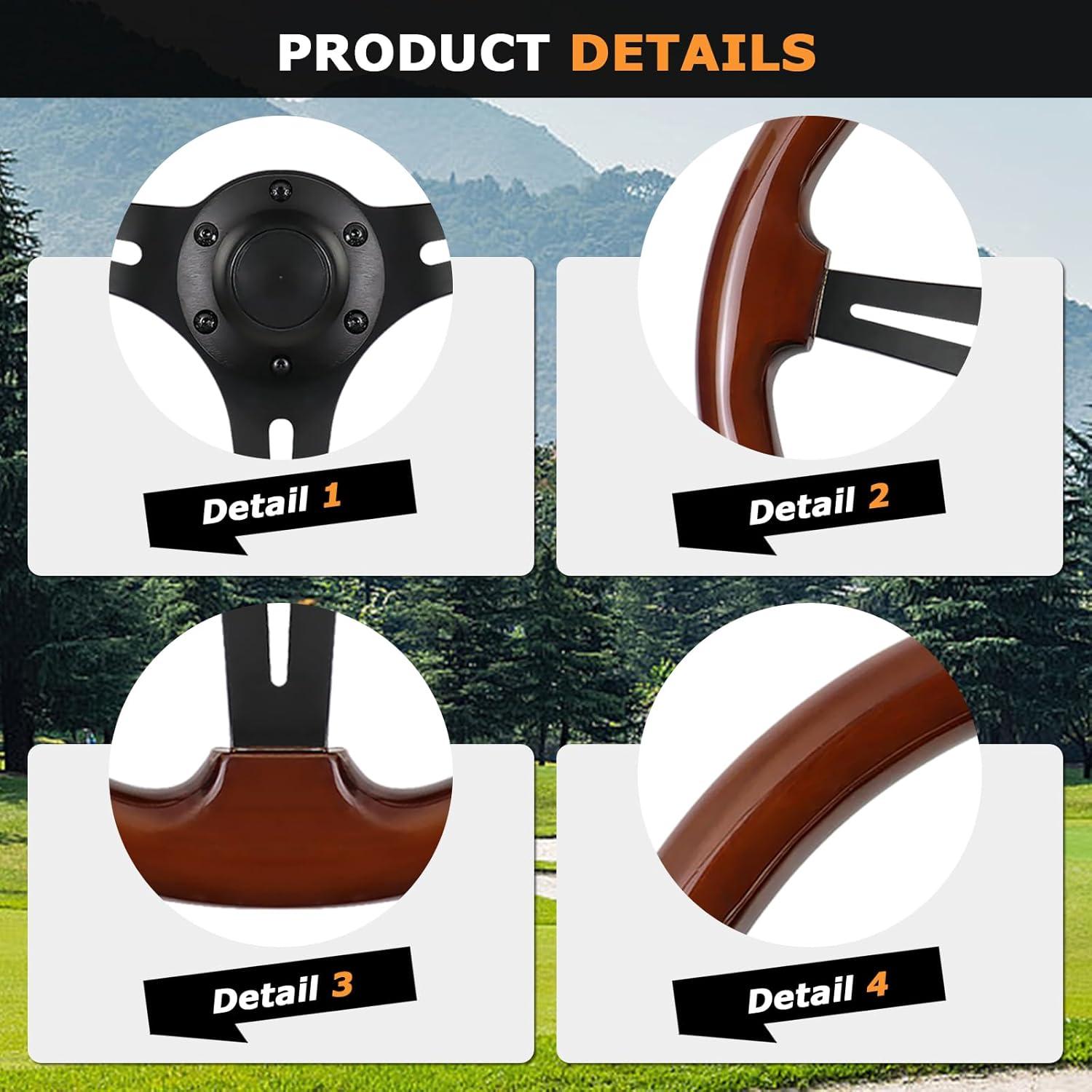 Volante de Madera VOONKE VKRC-06MBK 35.1cm Universal