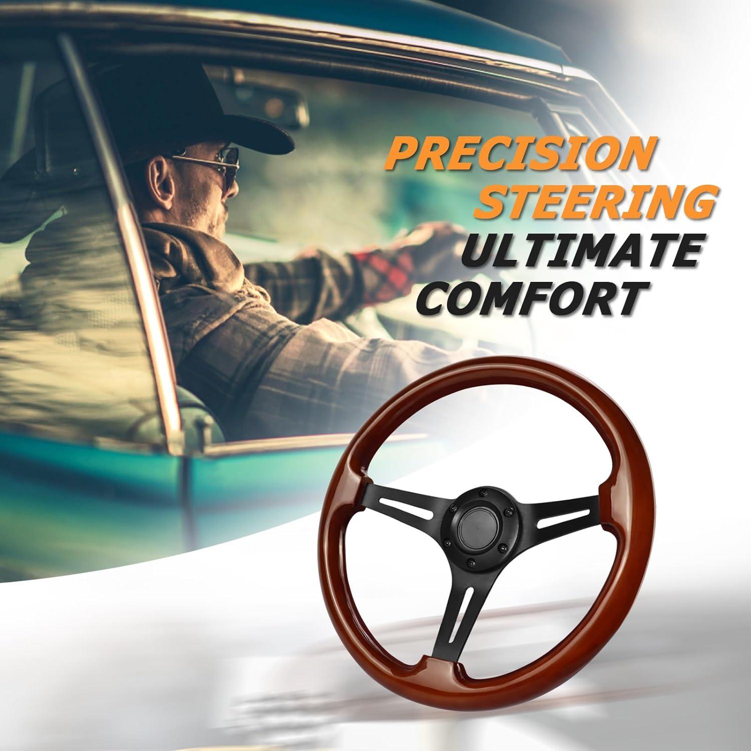 Volante de Madera VOONKE VKRC-06MBK 35.1cm Universal