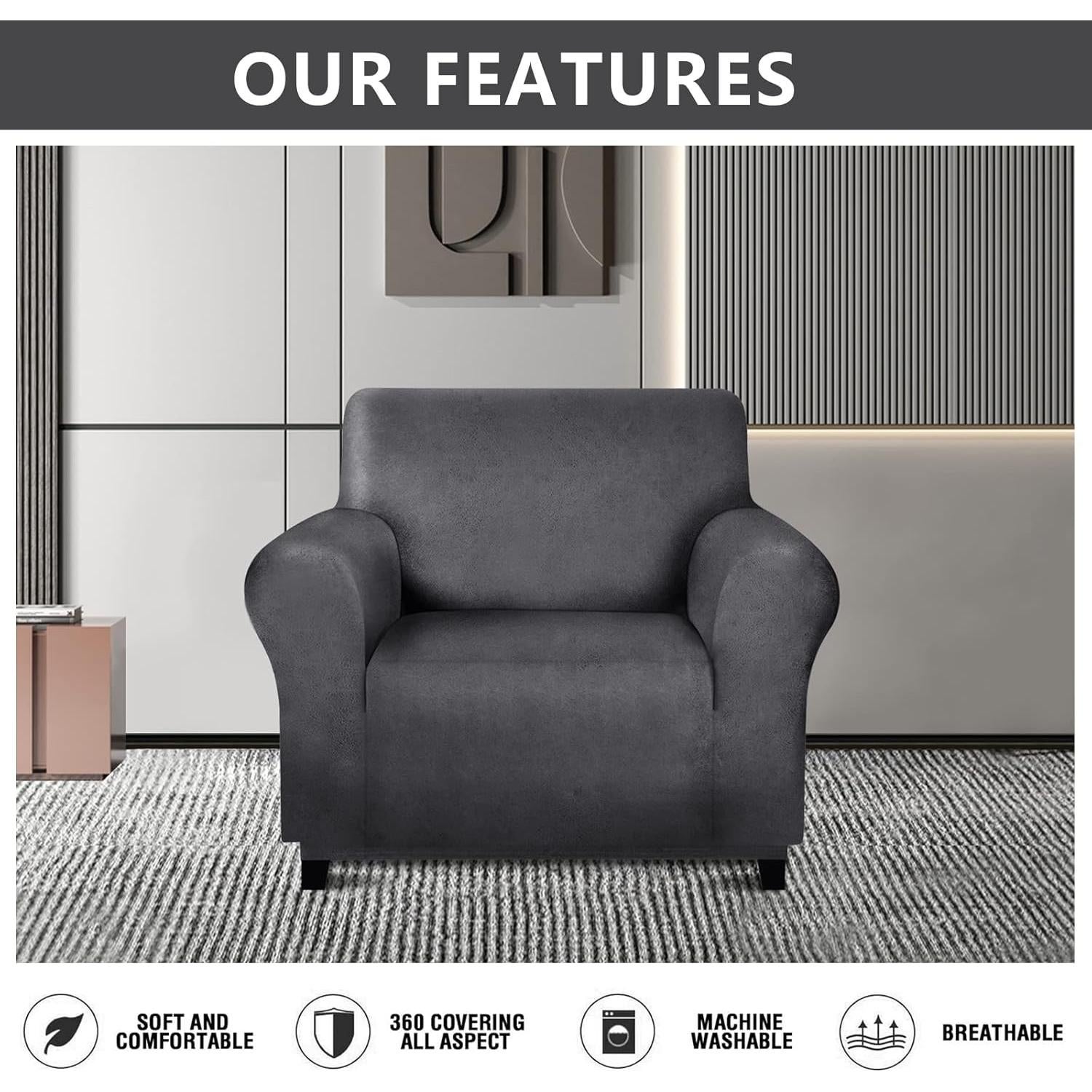 Funda de Silla Molasofa Gris Oscuro Antideslizante 1 Pieza