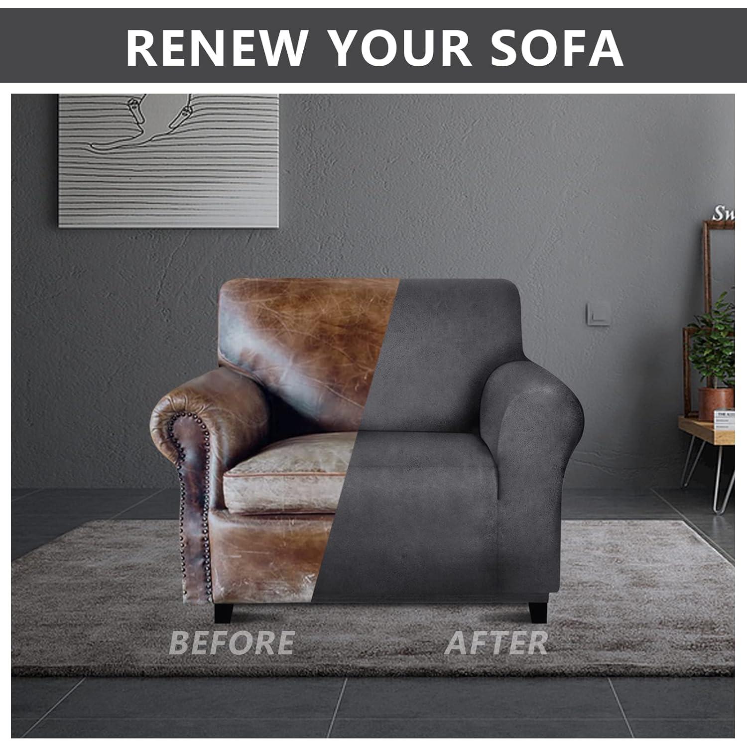 Funda de Silla Molasofa Gris Oscuro Antideslizante 1 Pieza