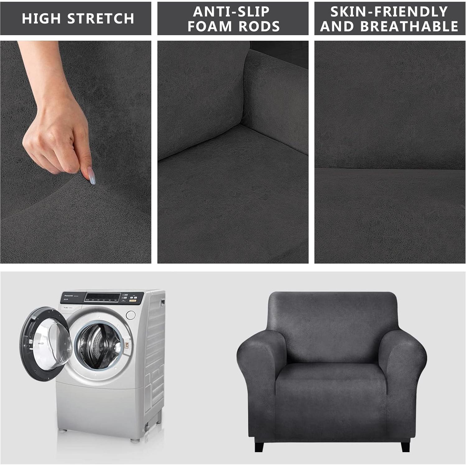 Funda de Silla Molasofa Gris Oscuro Antideslizante 1 Pieza