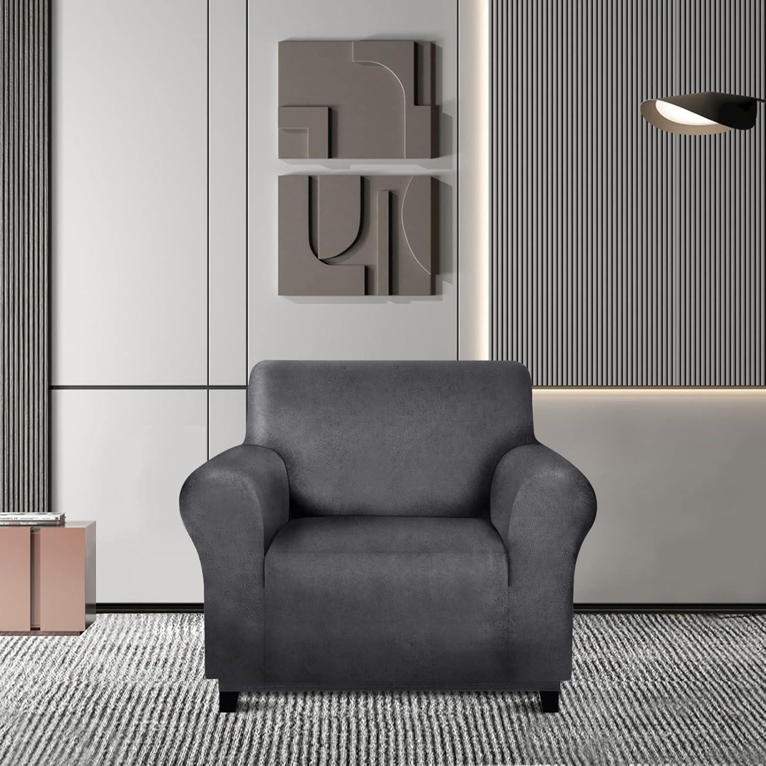 Funda de Silla Molasofa Gris Oscuro Antideslizante 1 Pieza