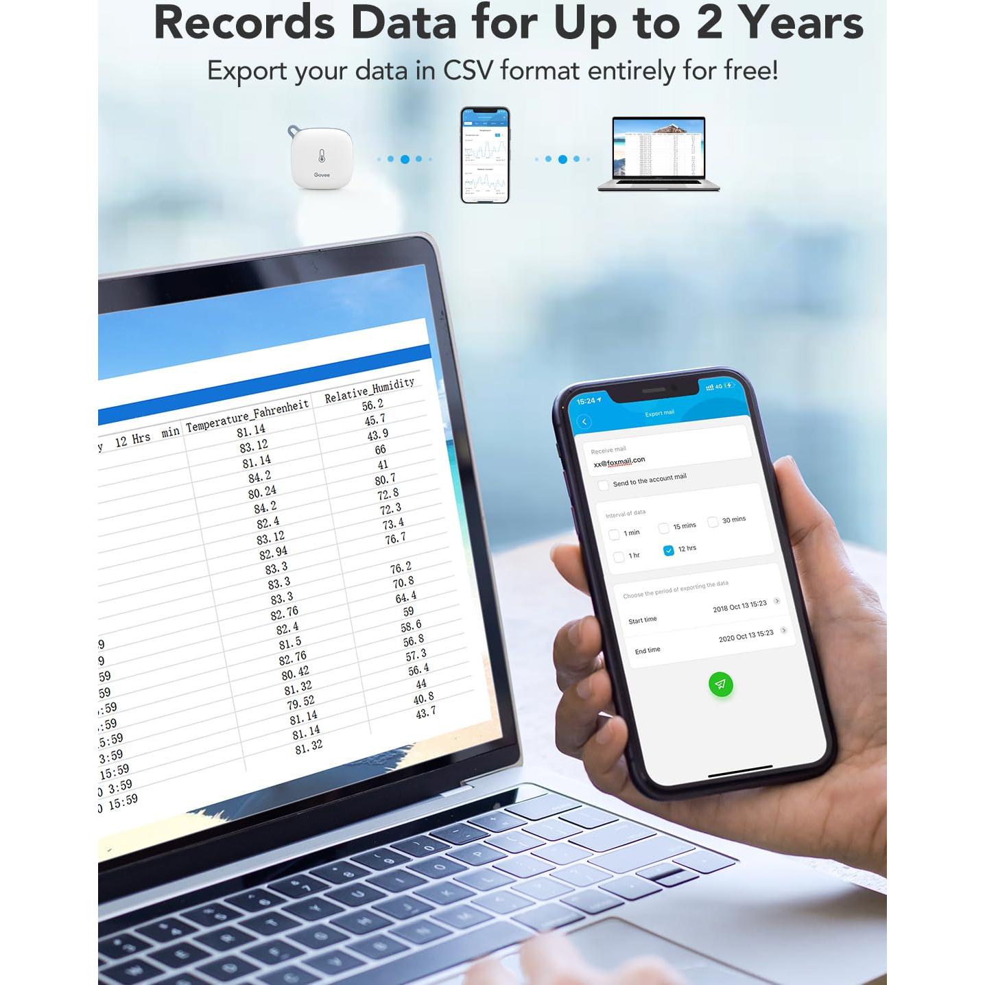 Sensor de Temperatura WiFi Govee H5179, Higrómetro Inteligente