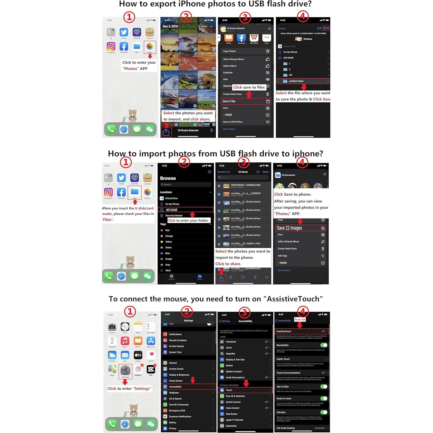 Adaptador Lightning a USB IVSHOWCO OTG para iPhone