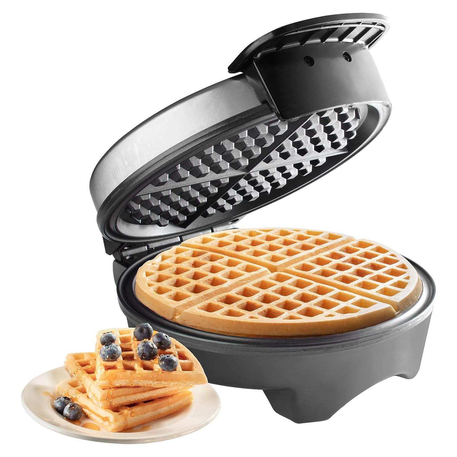 Waffle Maker by Cucina Pro- Griddle Makes 7 Inch Thin, American Style Waffles for Breakfast - Non-Stick Waffler Iron with Adjustable Browning Control, Housewarming Gift, Easy to Use Kitchen Essential