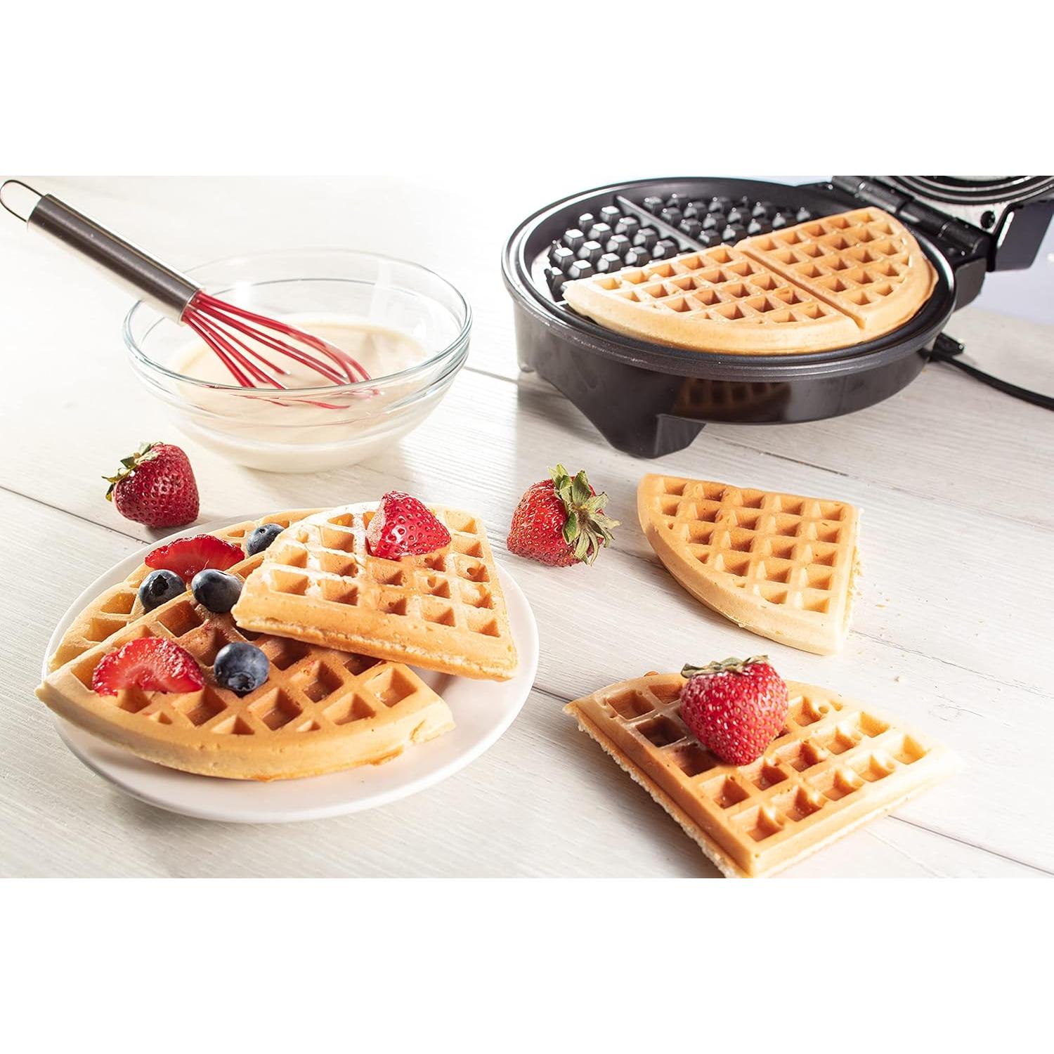 Waffle Maker by Cucina Pro- Griddle Makes 7 Inch Thin, American Style Waffles for Breakfast - Non-Stick Waffler Iron with Adjustable Browning Control, Housewarming Gift, Easy to Use Kitchen Essential