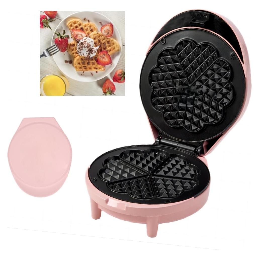 Wafflera Eléctrica KAGOR Rosa 17.78 cm Corazón 700W