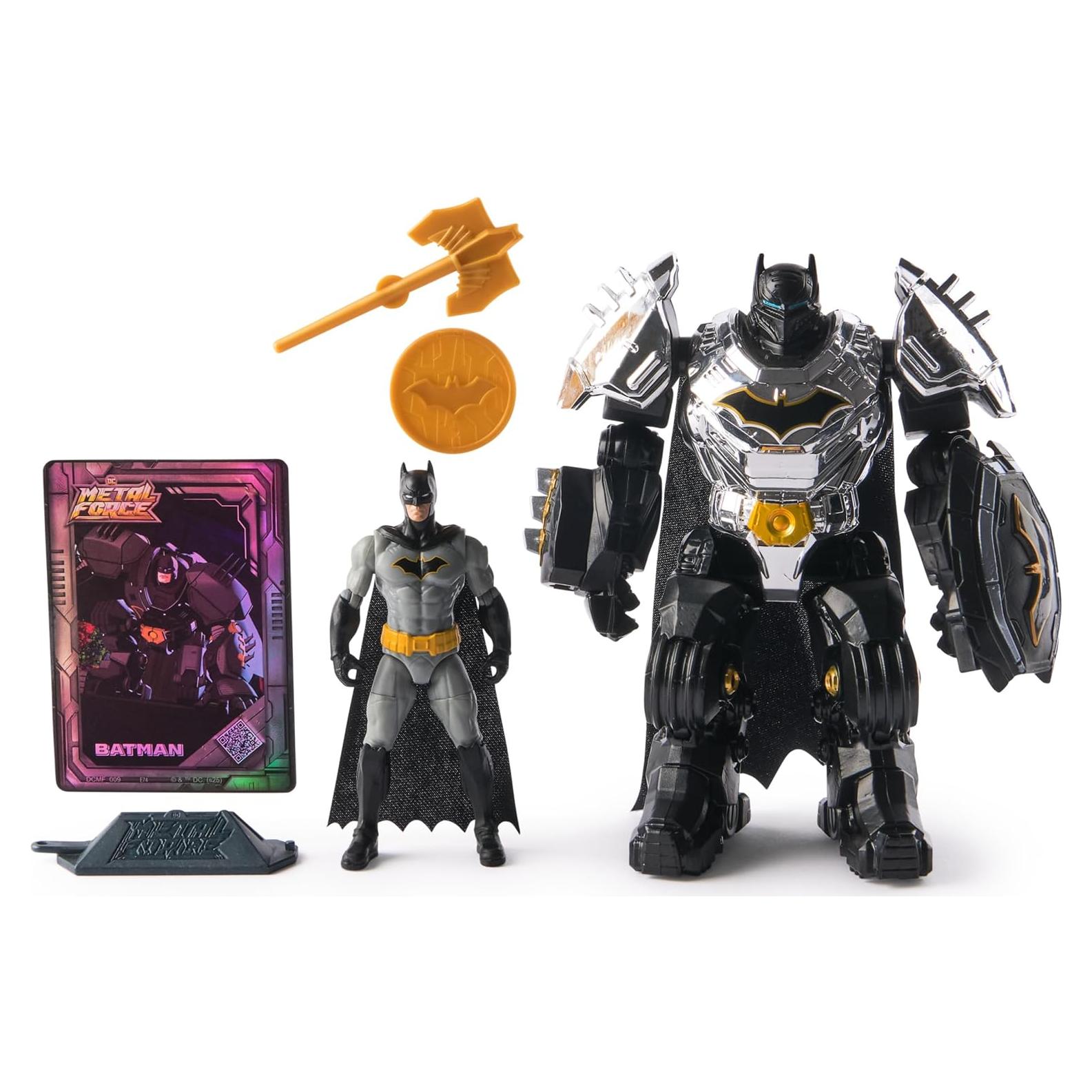 Figura de Acción Batman Metal Force 15 cm con Mini Figura 10 cm