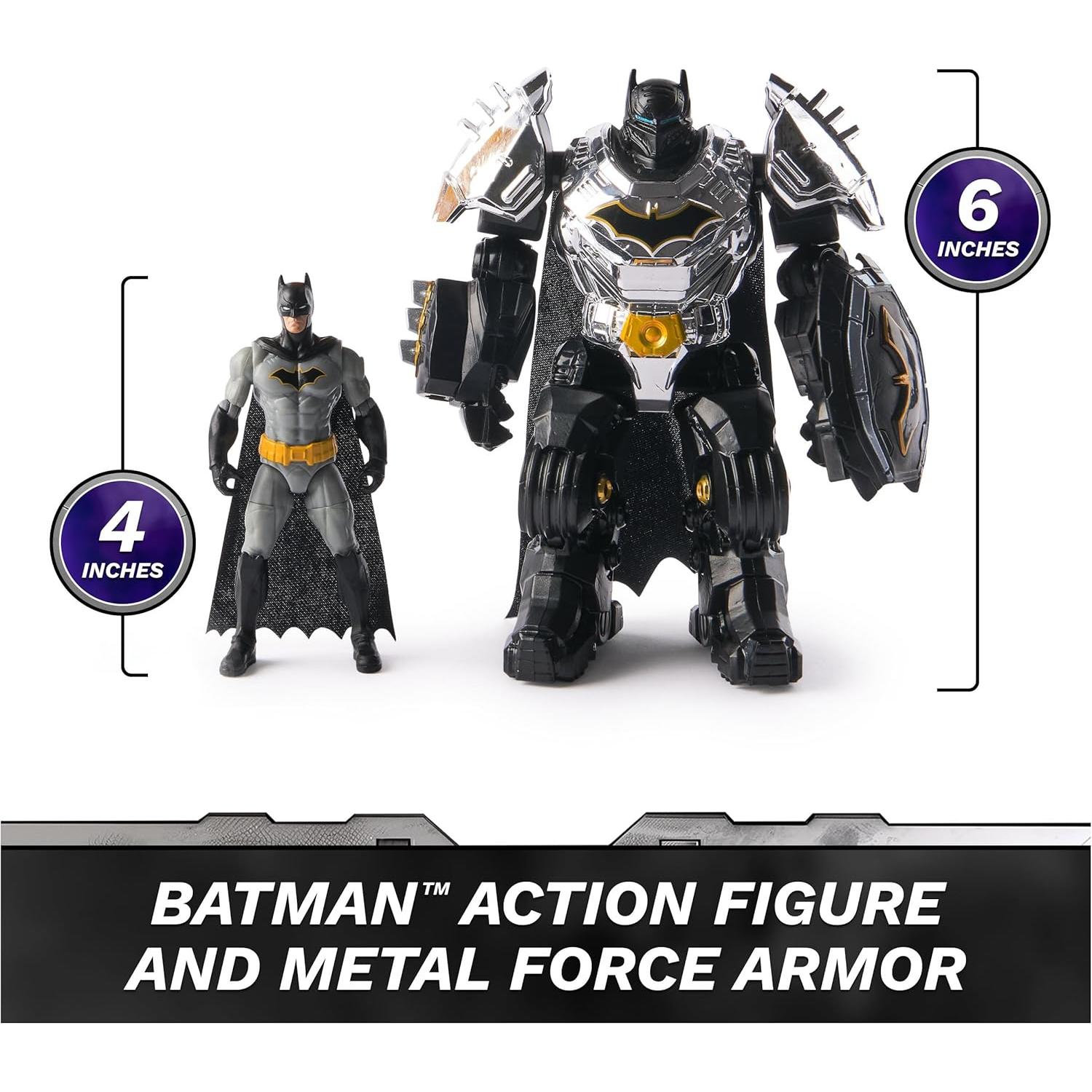 Figura de Acción Batman Metal Force 15 cm con Mini Figura 10 cm