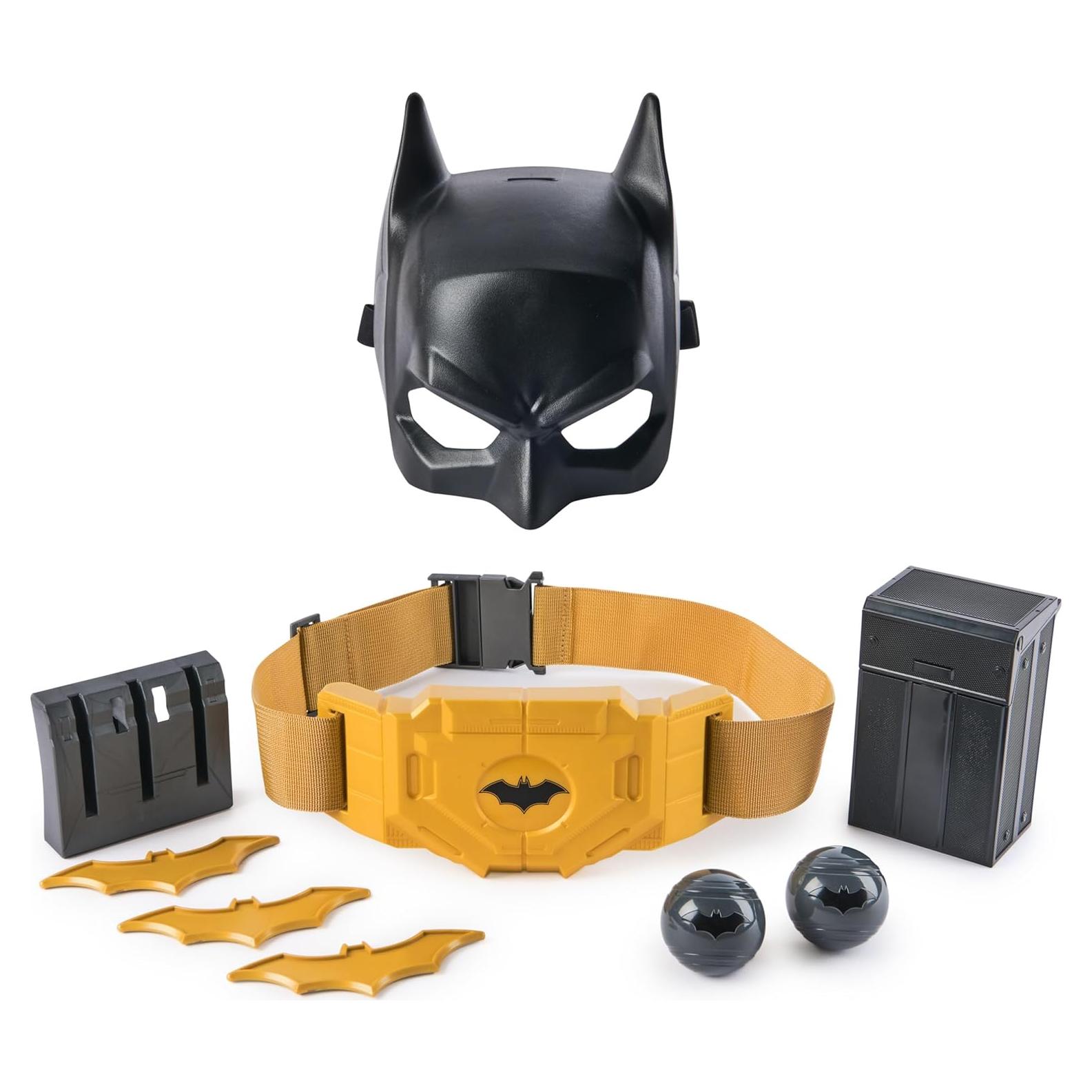 DC Comics Batman, Gear-Up Utility Belt, Batarangs and Smoke Pellets Halloween Costume for Kids Roleplay Toys for Boys and Girls Ages 4 and Up