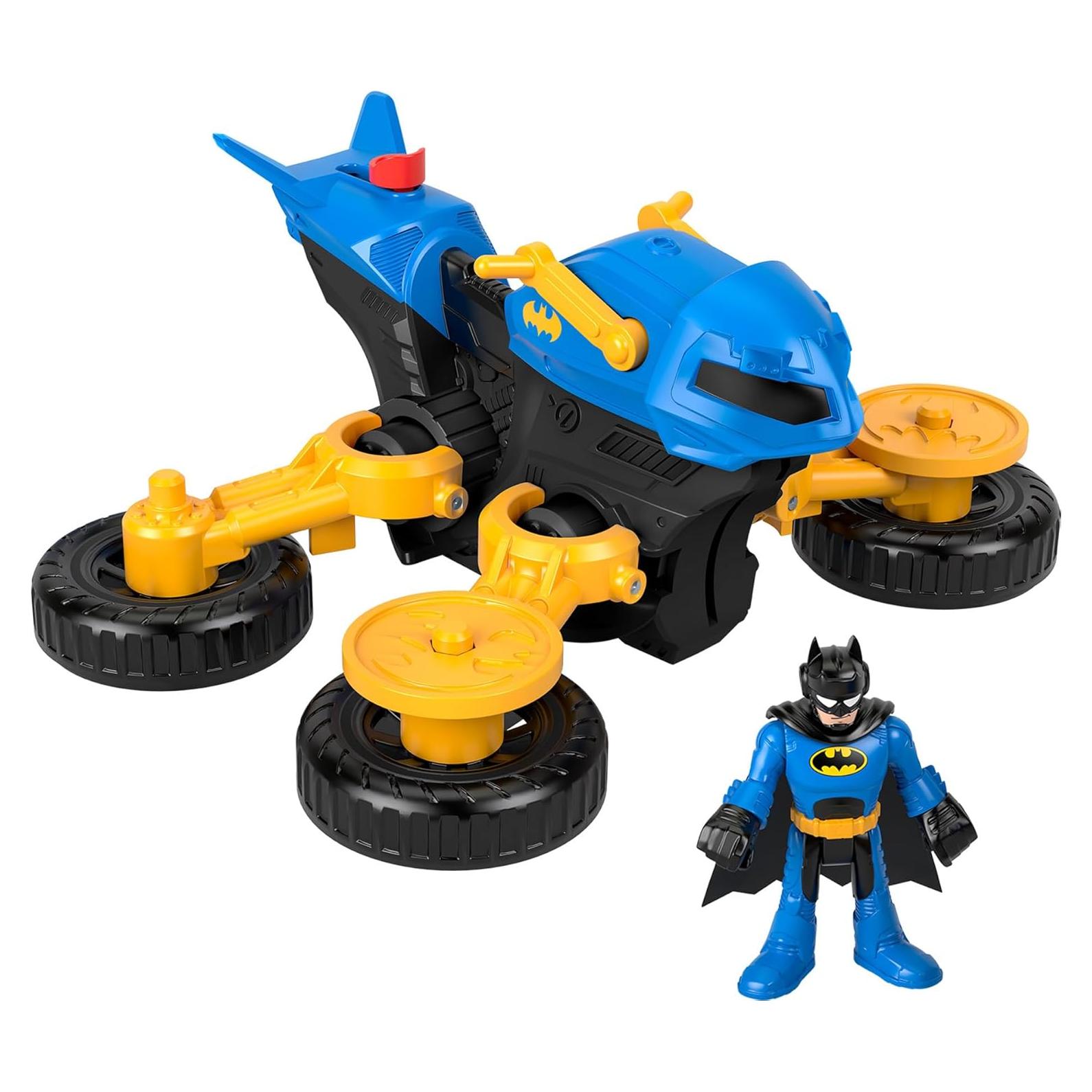 Figura Batman Imaginext + Batcycle transformable 3+ años