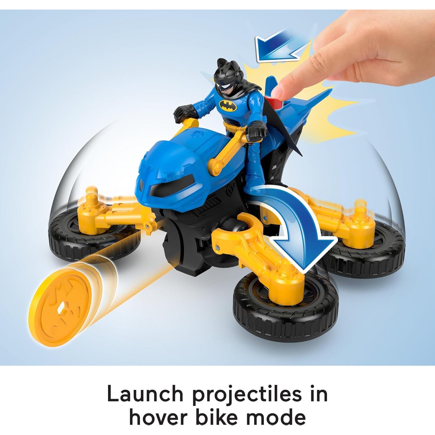 Figura Batman Imaginext + Batcycle transformable 3+ años
