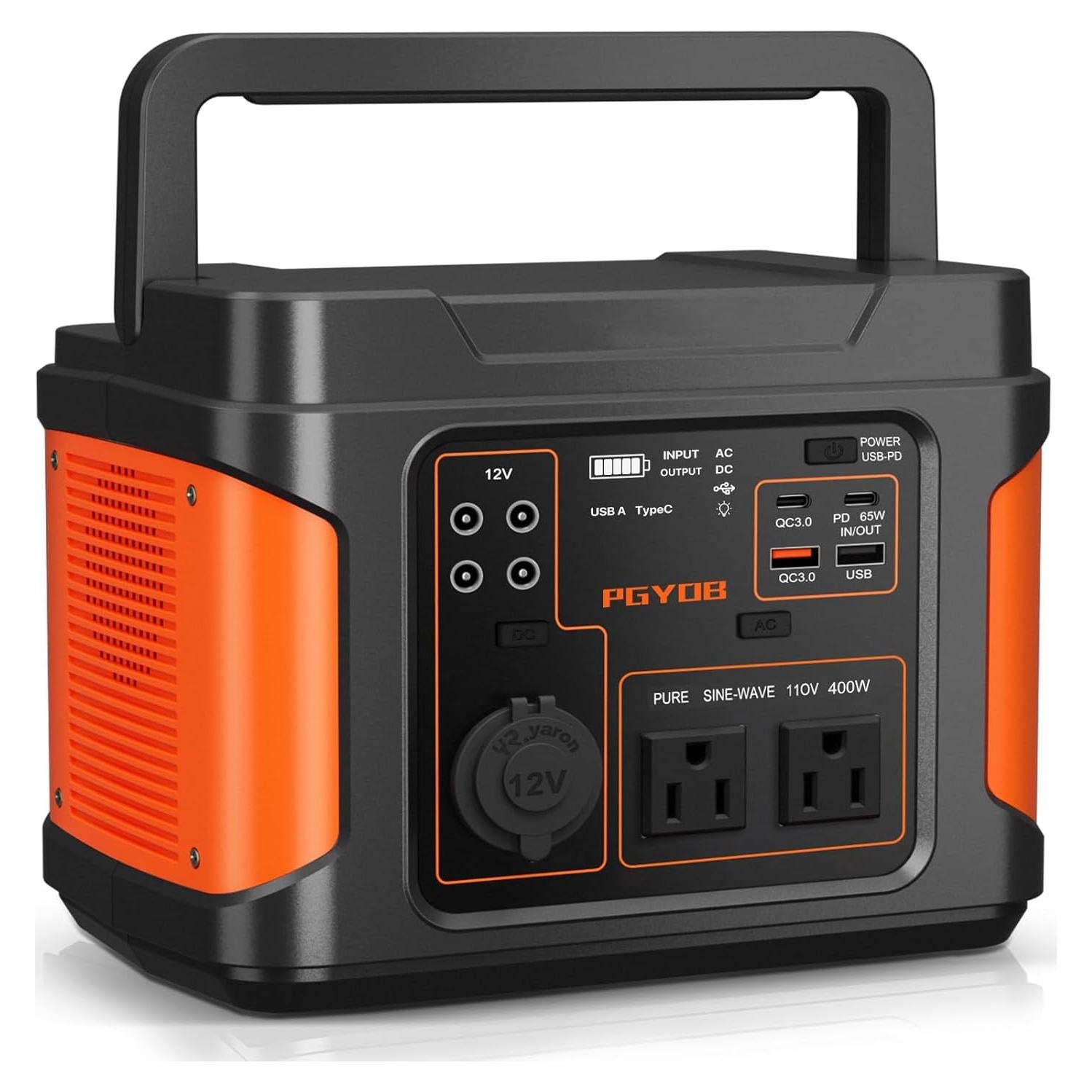 Generador Solar PGYOB P400 400W Portátil para Camping