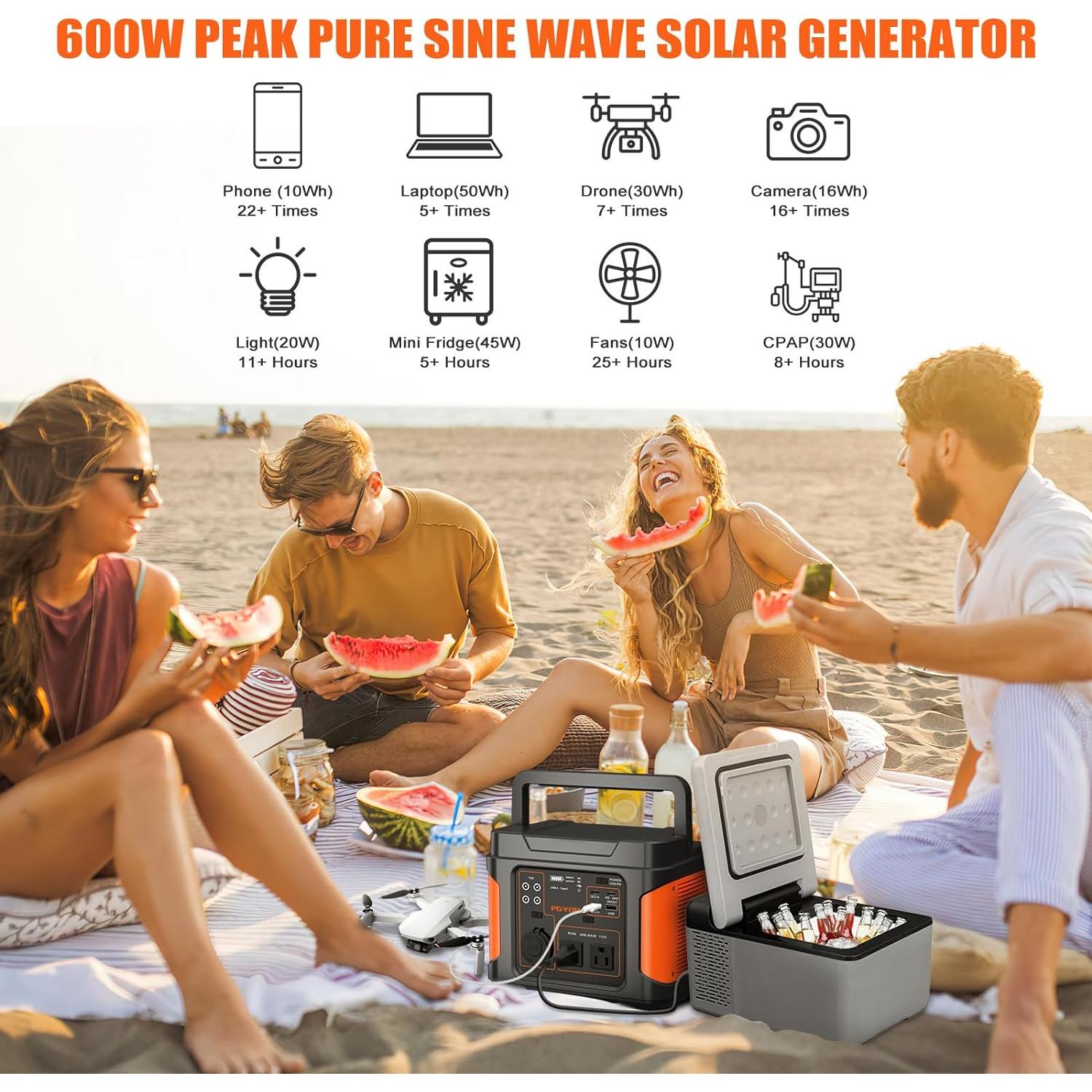Generador Solar PGYOB P400 400W Portátil para Camping