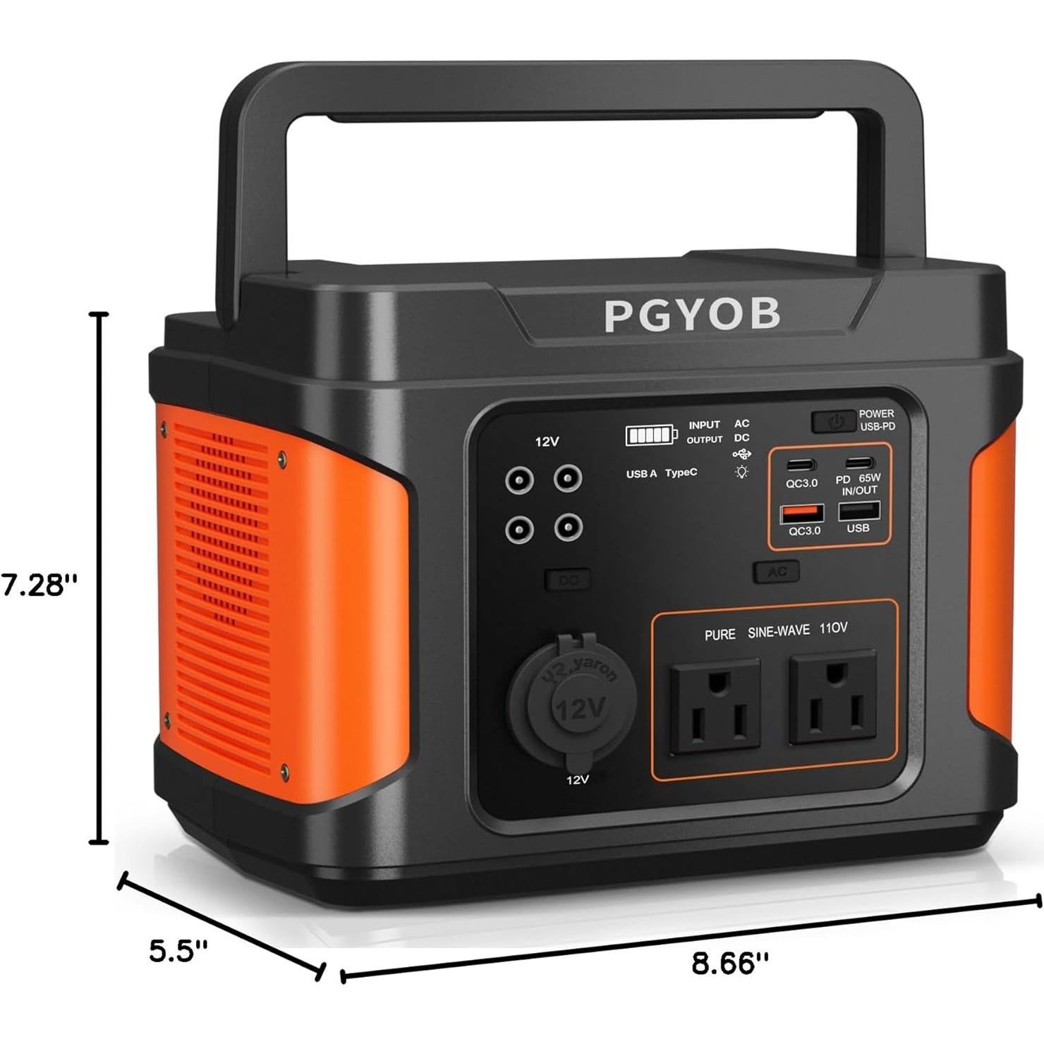 Generador Solar PGYOB P400 400W Portátil para Camping