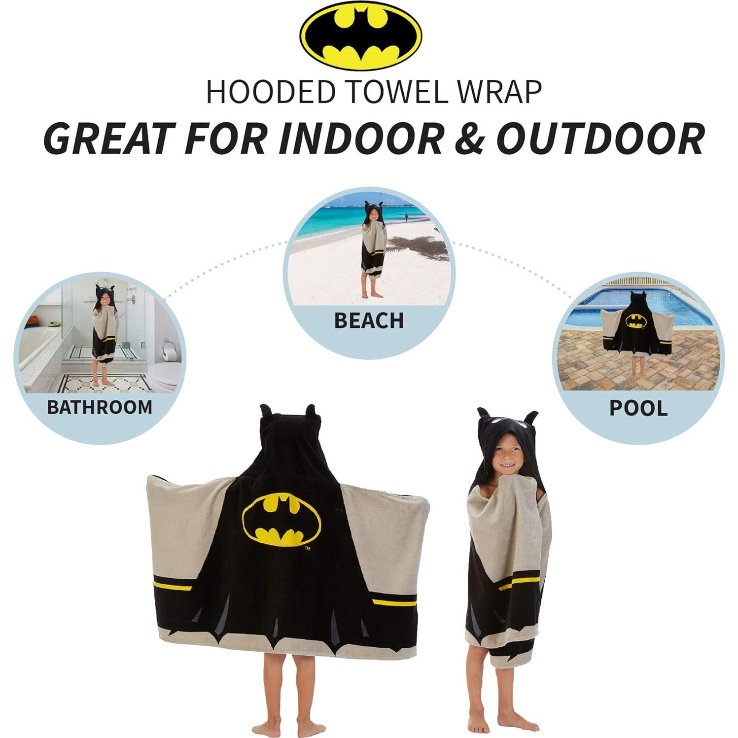 Toalla con Capucha Batman Franco 61x127 cm Algodón Suave