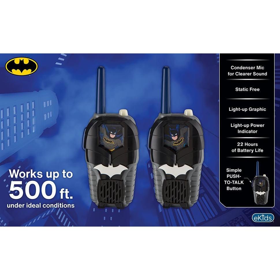 Walkie Talkies Batman eKids para Niños Sin Estática 152m