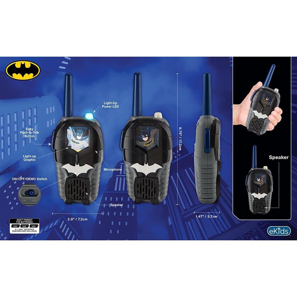 Walkie Talkies Batman eKids para Niños Sin Estática 152m