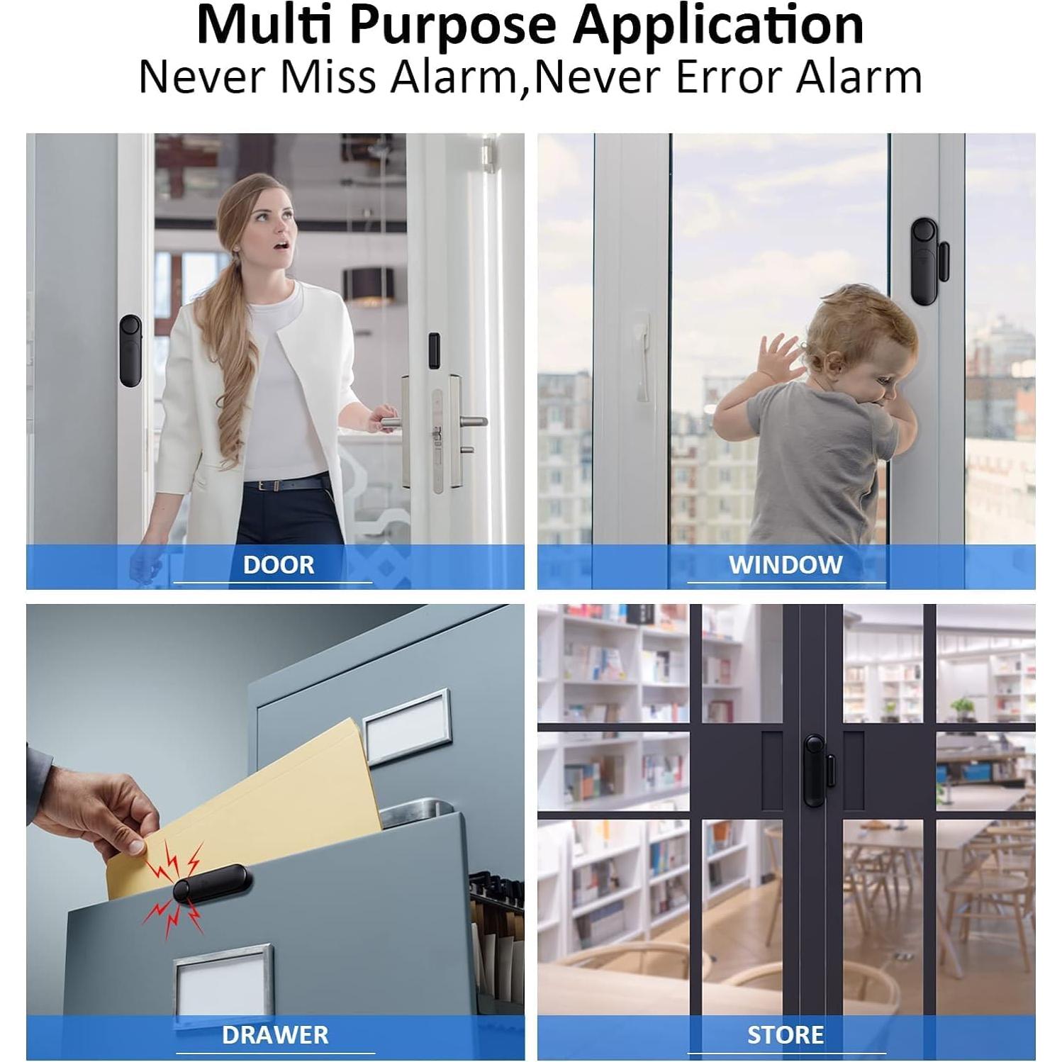 Paquete de 5 Alarmas de Ventana AKOYU 120dB Seguridad