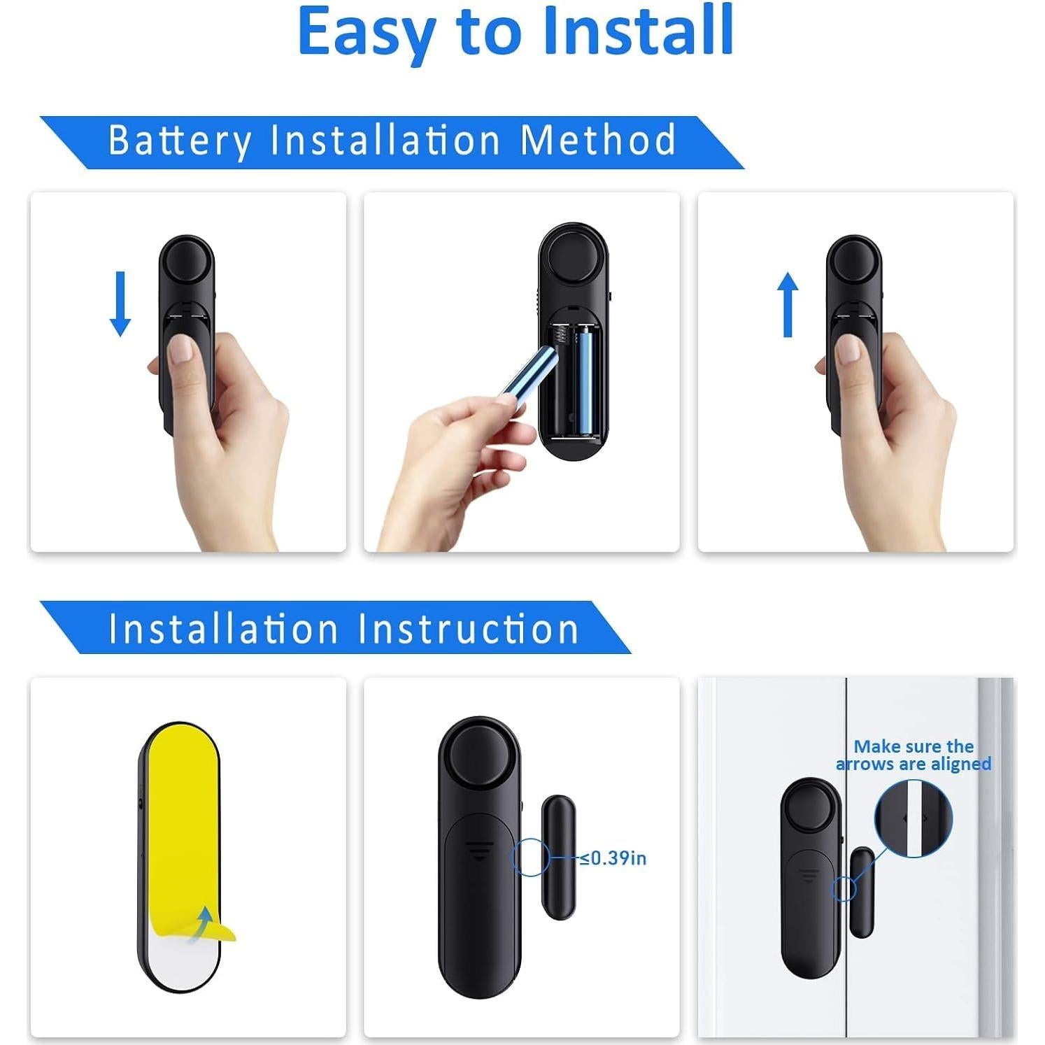 Paquete de 5 Alarmas de Ventana AKOYU 120dB Seguridad