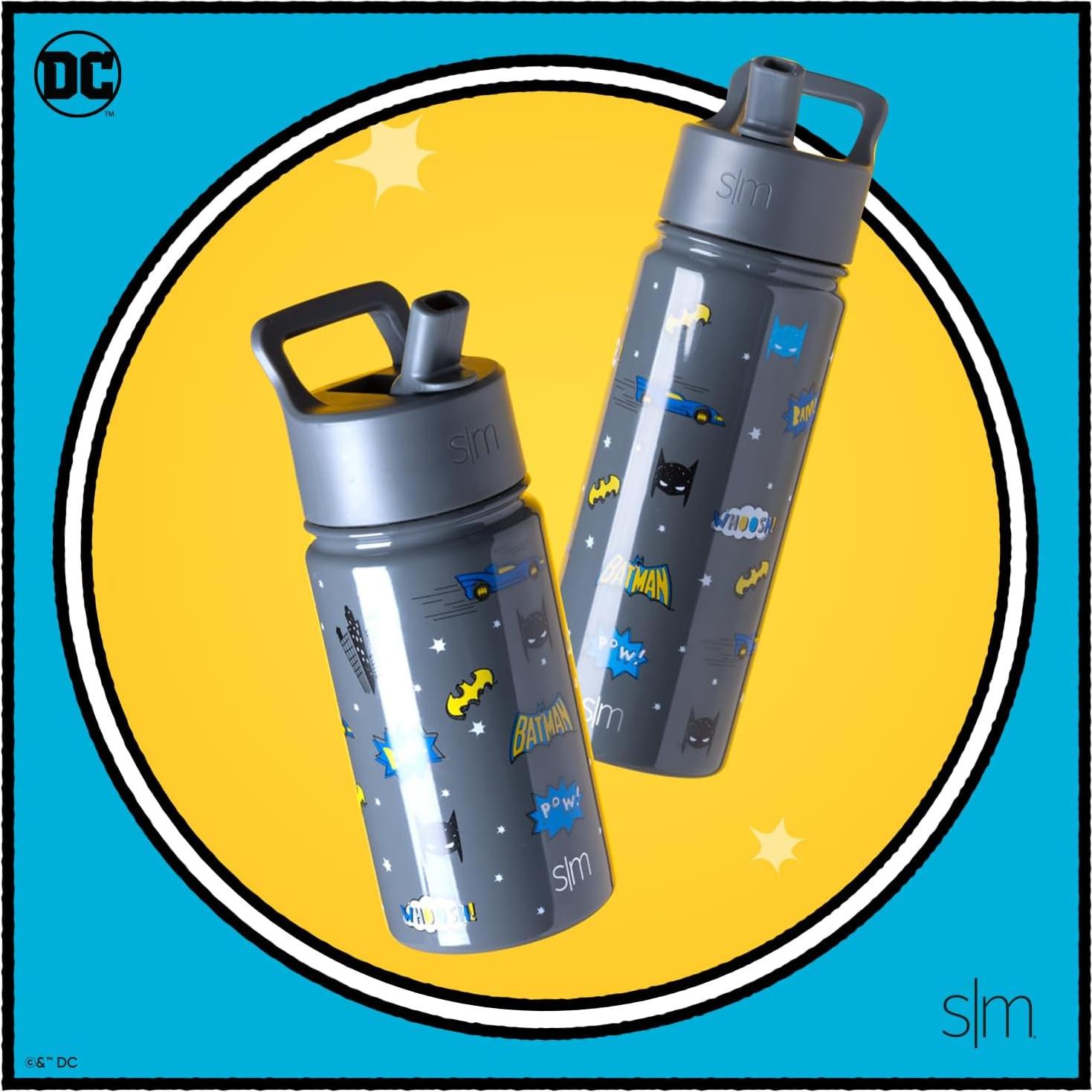 Botella de Agua Aislada Simple Modern Batman 414ml con Popote