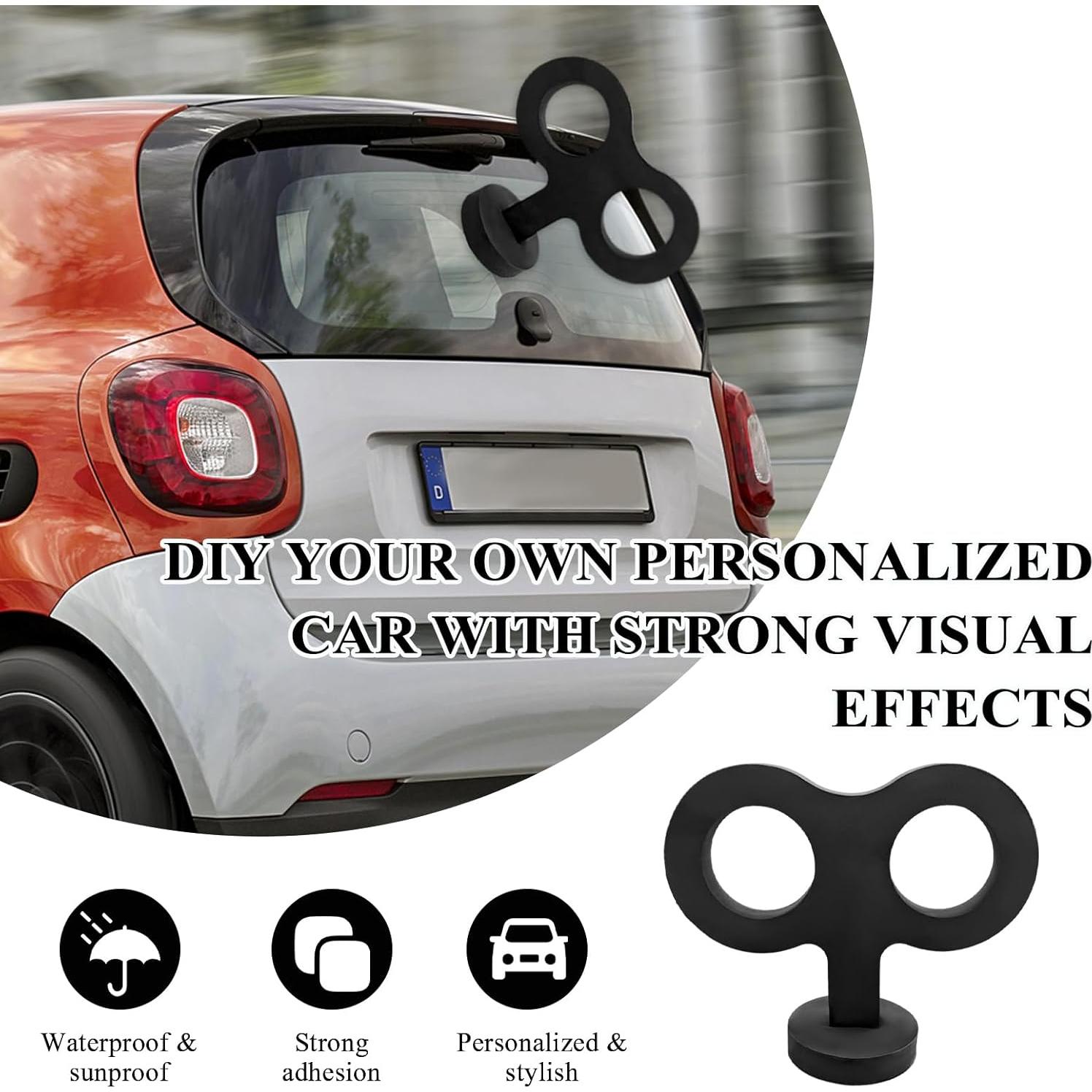 Pegatina 3D de Llave de Cuerda Gasedin para Coche - Negro