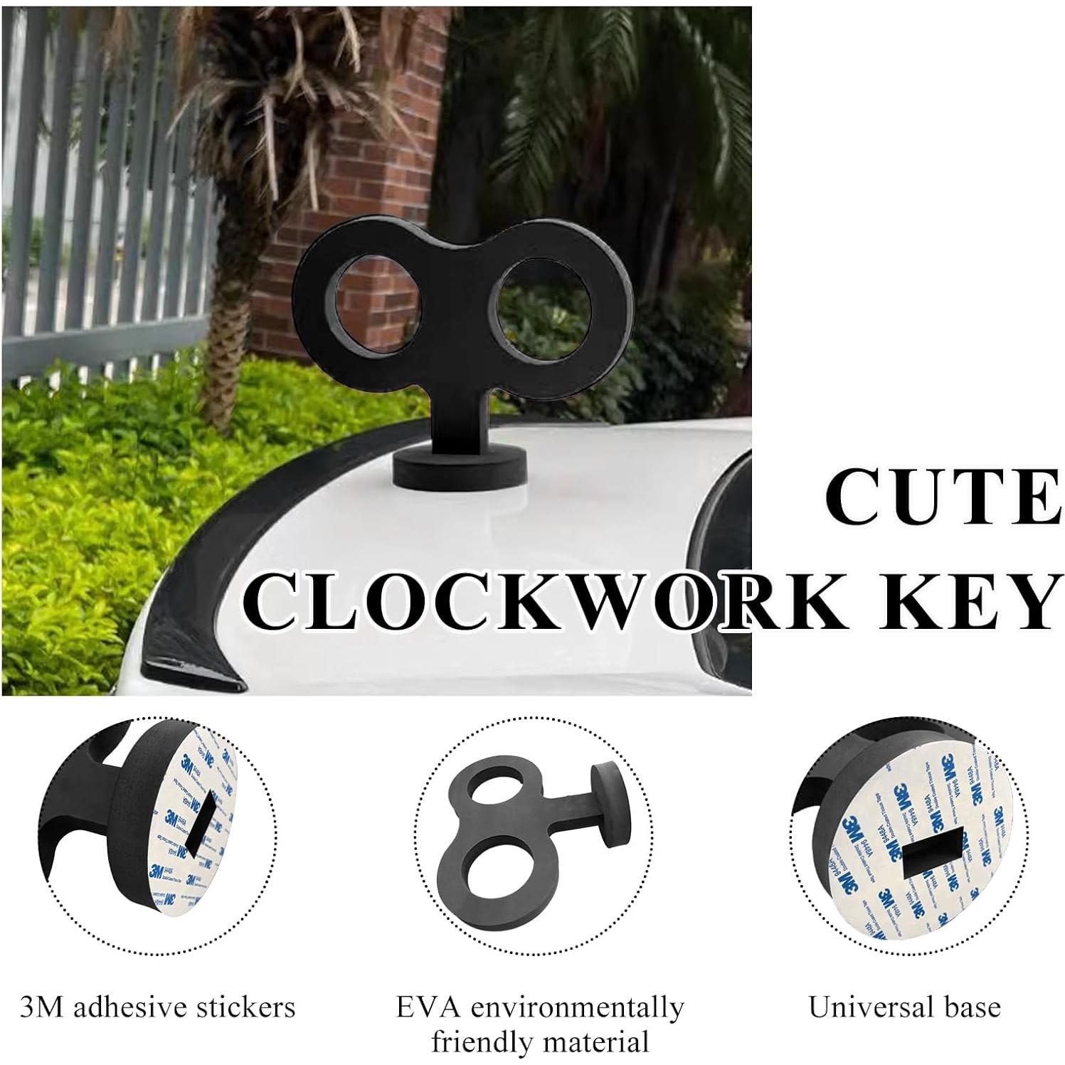 Pegatina 3D de Llave de Cuerda Gasedin para Coche - Negro