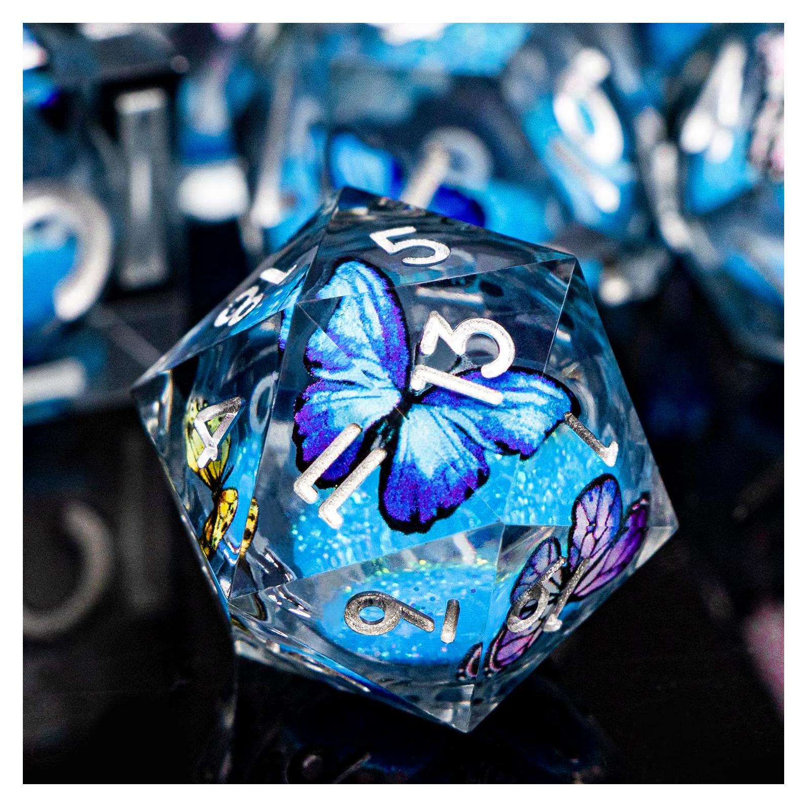 Conjunto de Dados DND Mariposa Azul-Negro con Núcleo Líquido