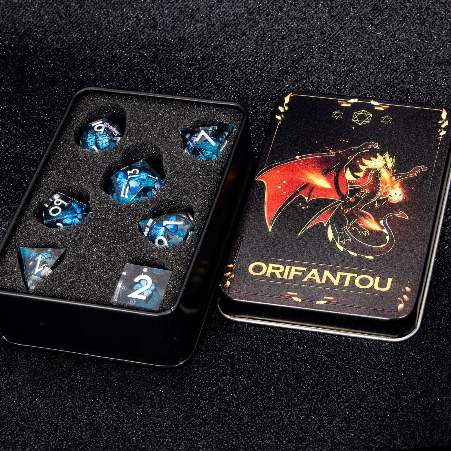 Conjunto de Dados DND Mariposa Azul-Negro con Núcleo Líquido