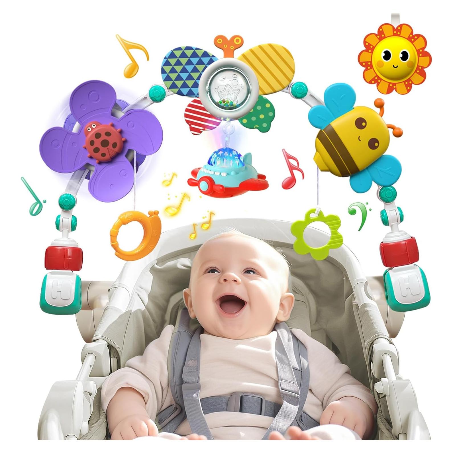 Arco Musical para Cochecito de Bebé Huanger, Juguetes de Actividad