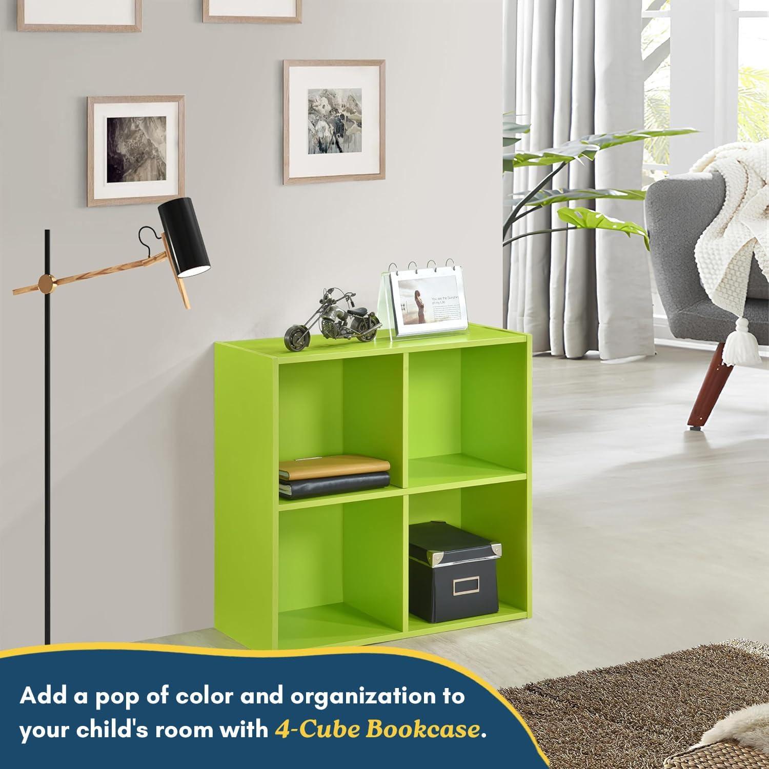 Estantería Organizador 4 Cubos Muebles Kings Brand George Verde