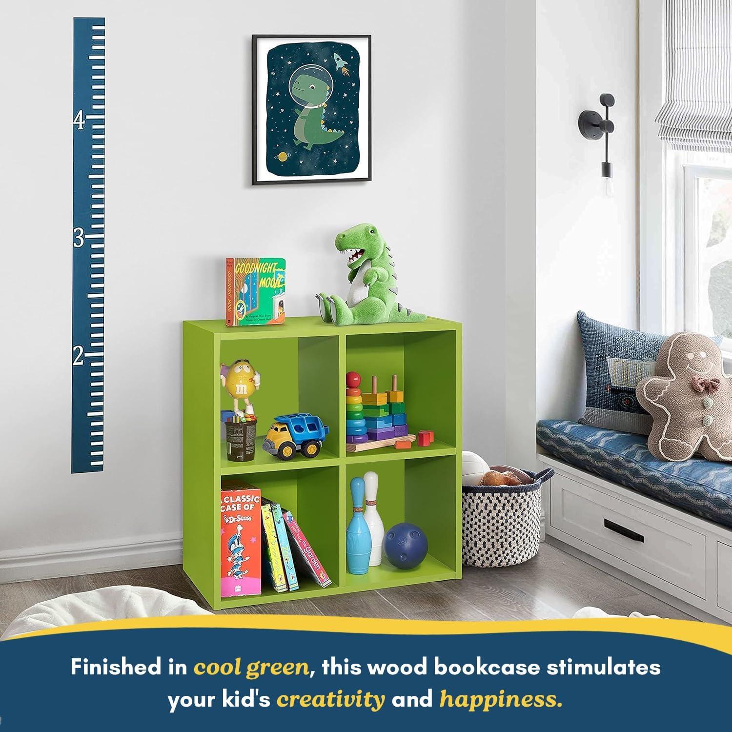 Estantería Organizador 4 Cubos Muebles Kings Brand George Verde