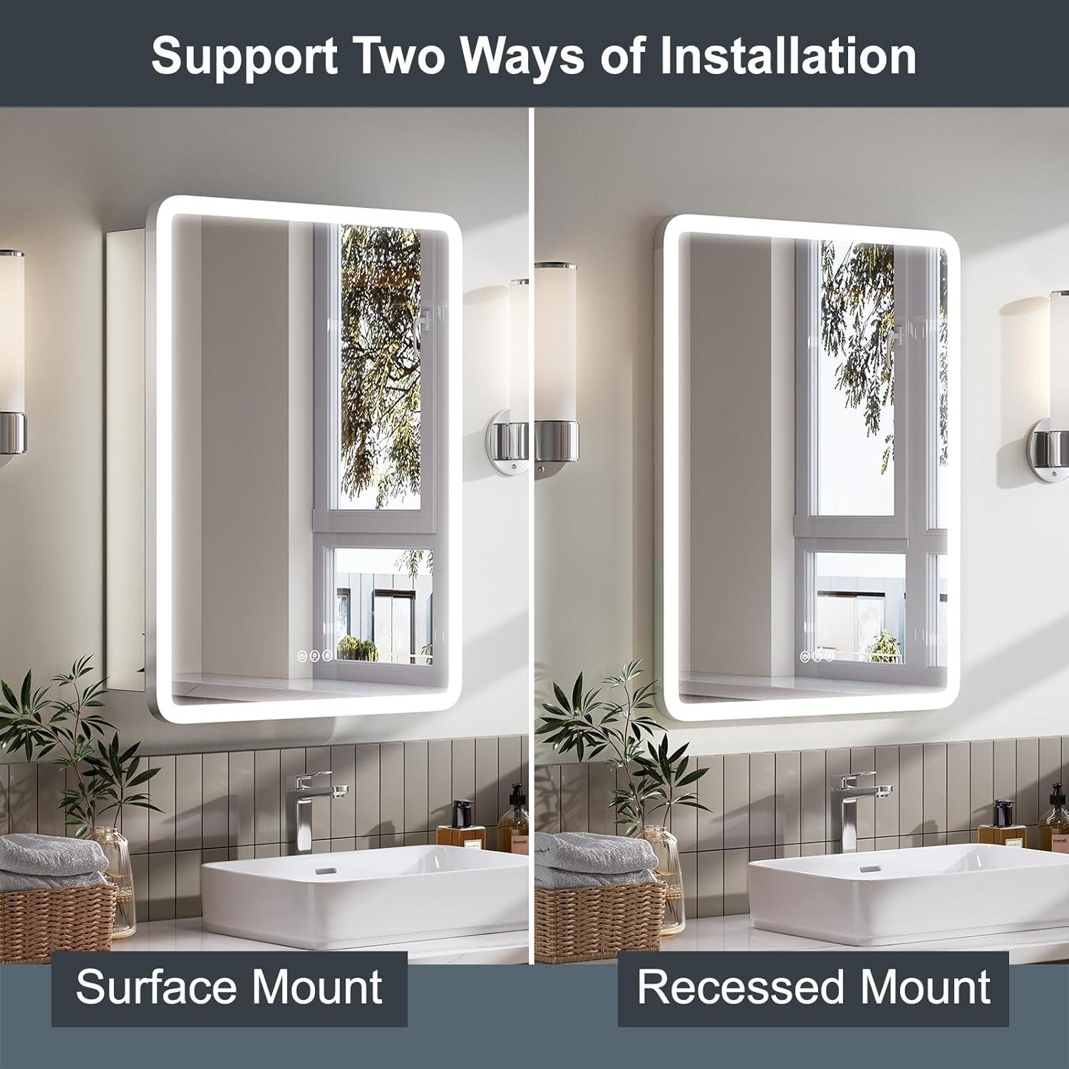 Gabinete de Medicina TIFULLHOME 16x24 con Luz LED y USB