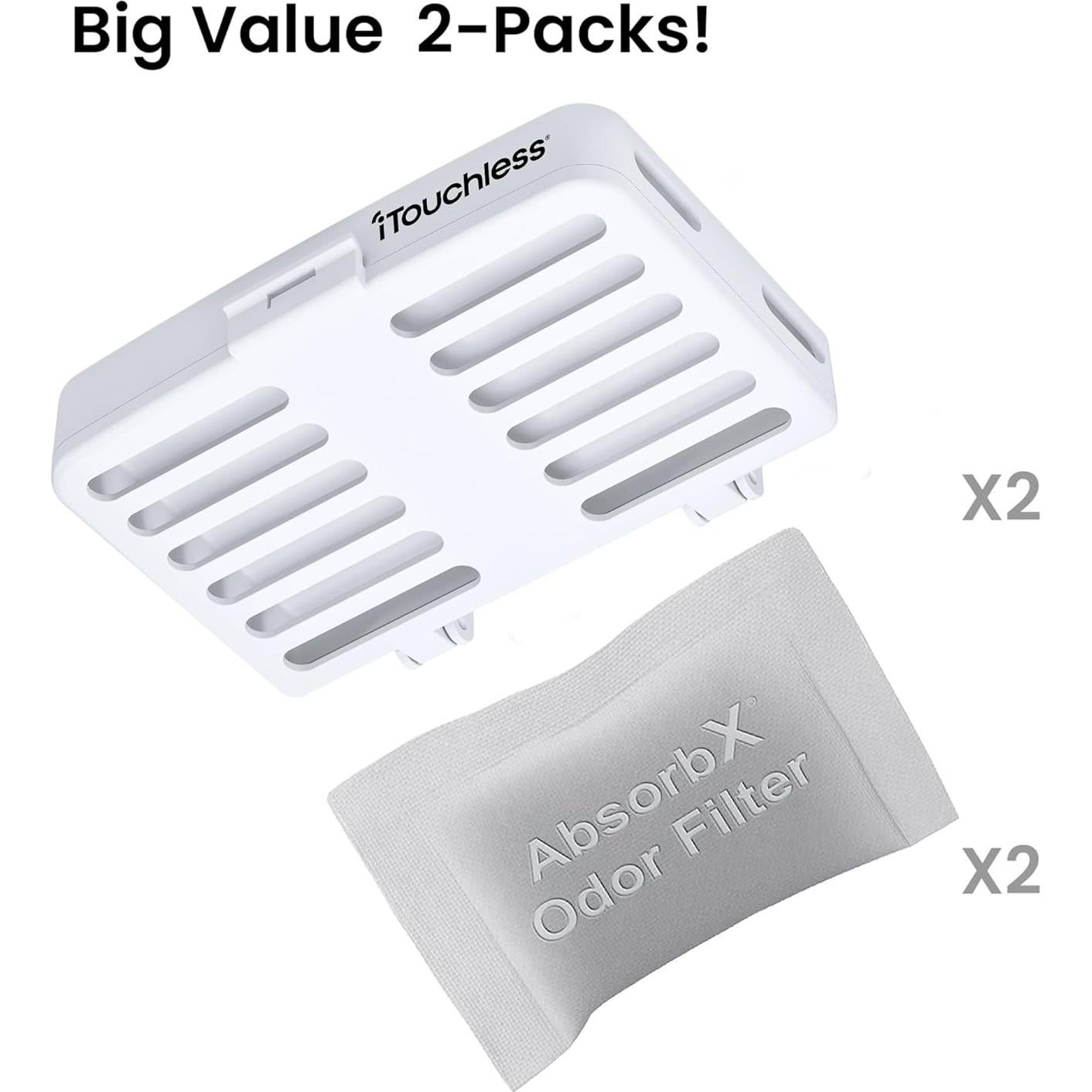 Kit de Eliminación de Olores iTouchless AbsorbX 2-Pack