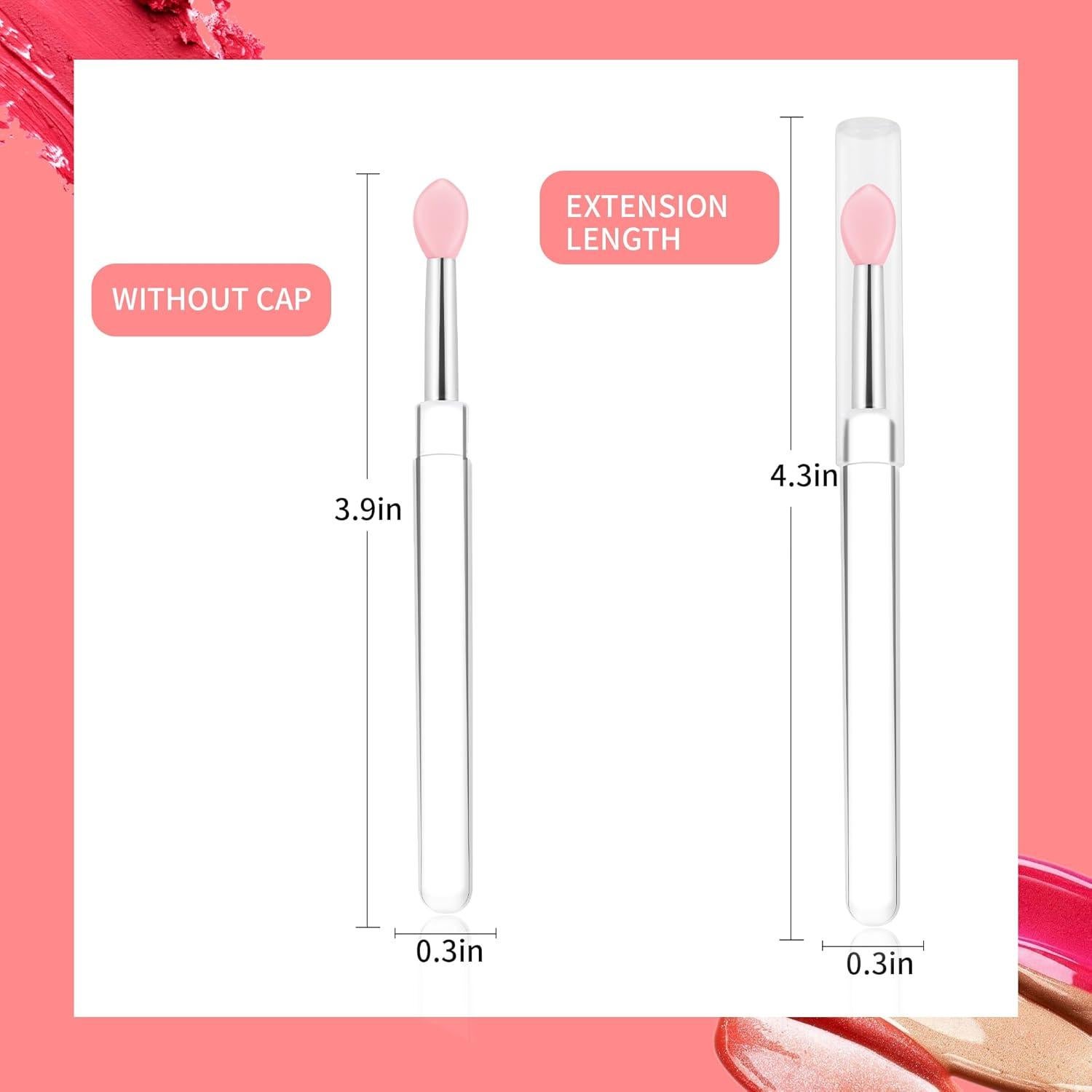 Reusable Lip Mask Applicators - 6 Pcs Silicone Lip Gloss & Lipstick Brush Set