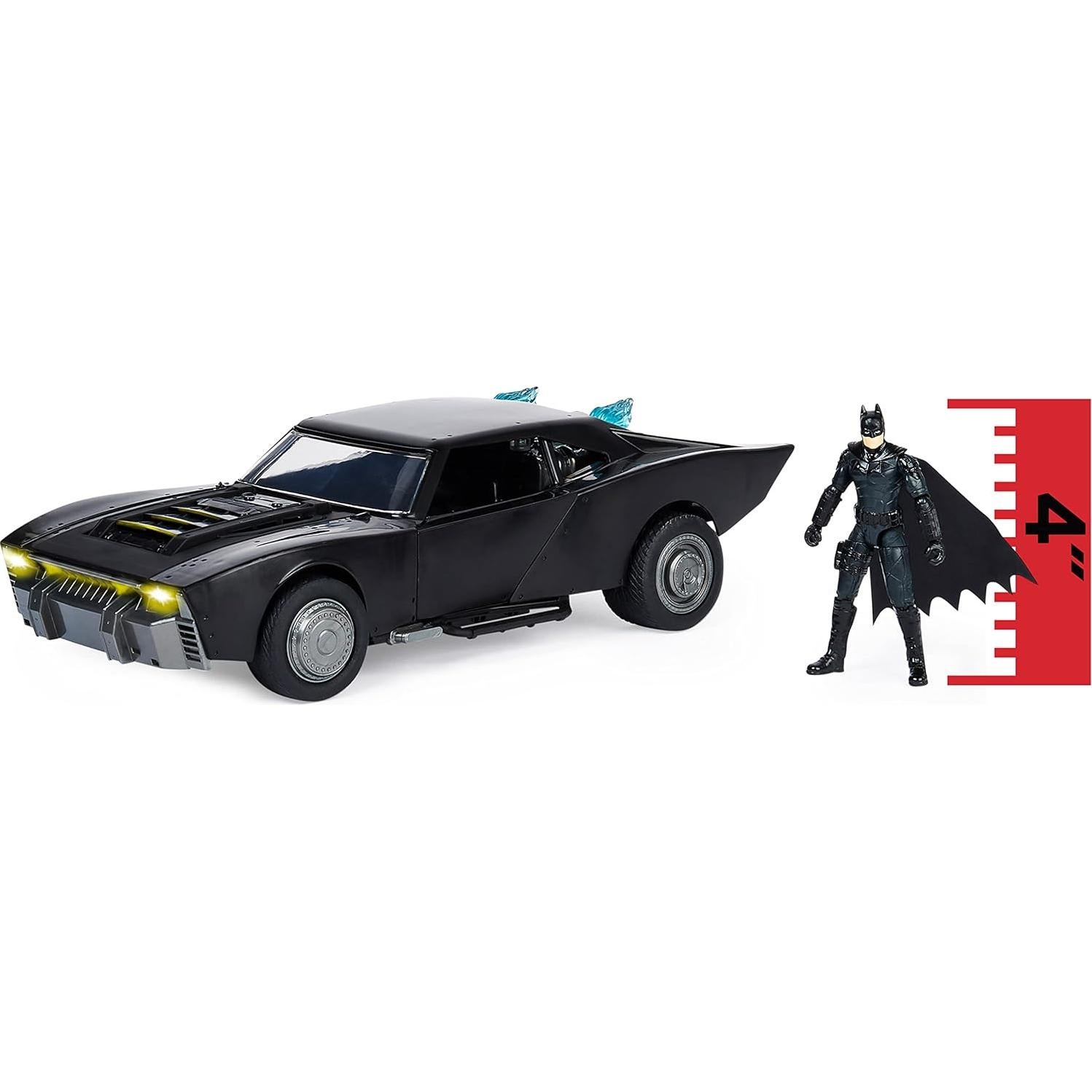 Batmóvil de Batman 2022 con figura de acción 10 cm y luces
