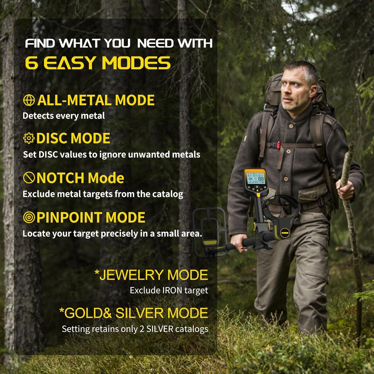 Detector de Metales LOLARAN GT1000 Plegable Impermeable