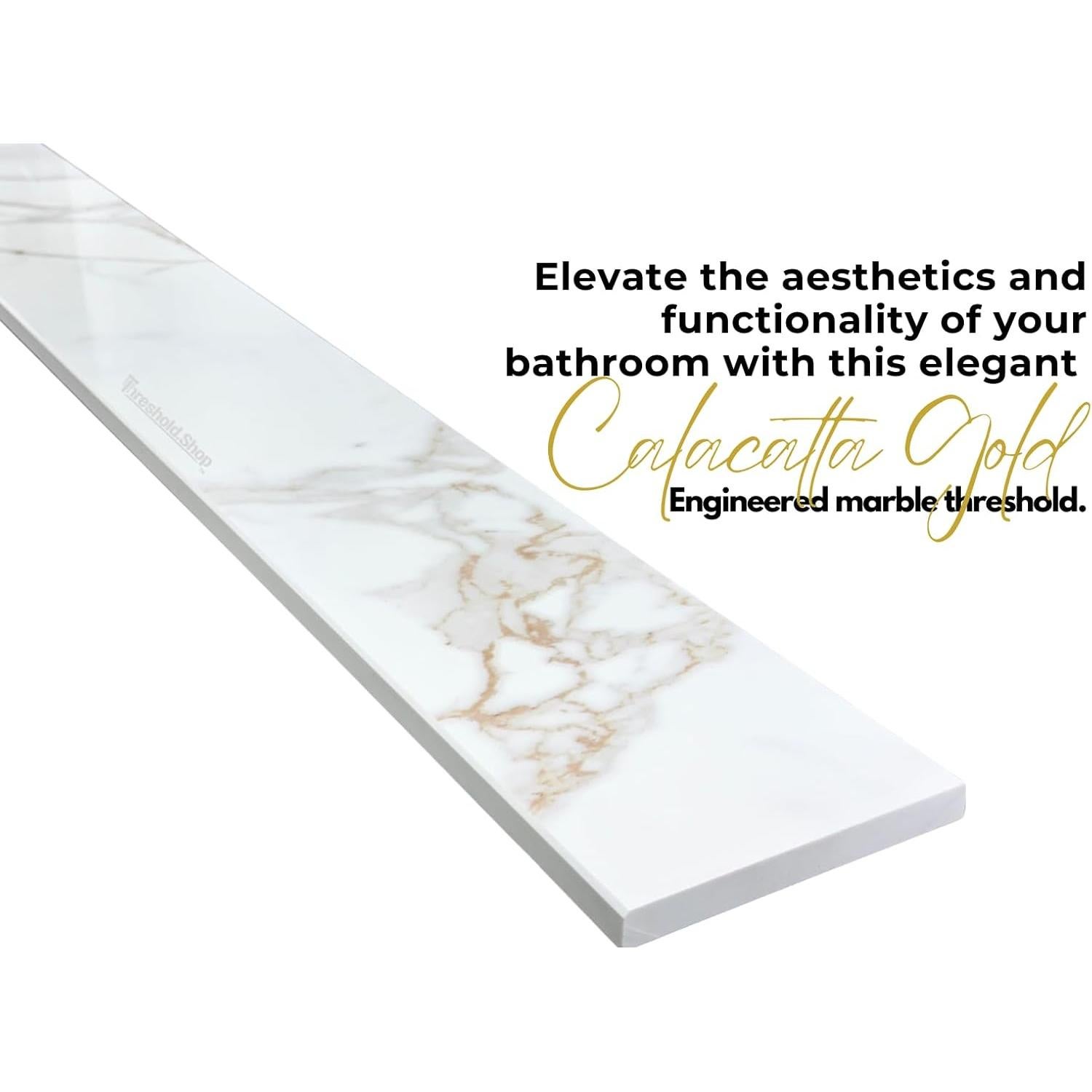 Umbral de Ducha de Mármol Ingenierizado Calacatta Gold 152.4x7.62 cm