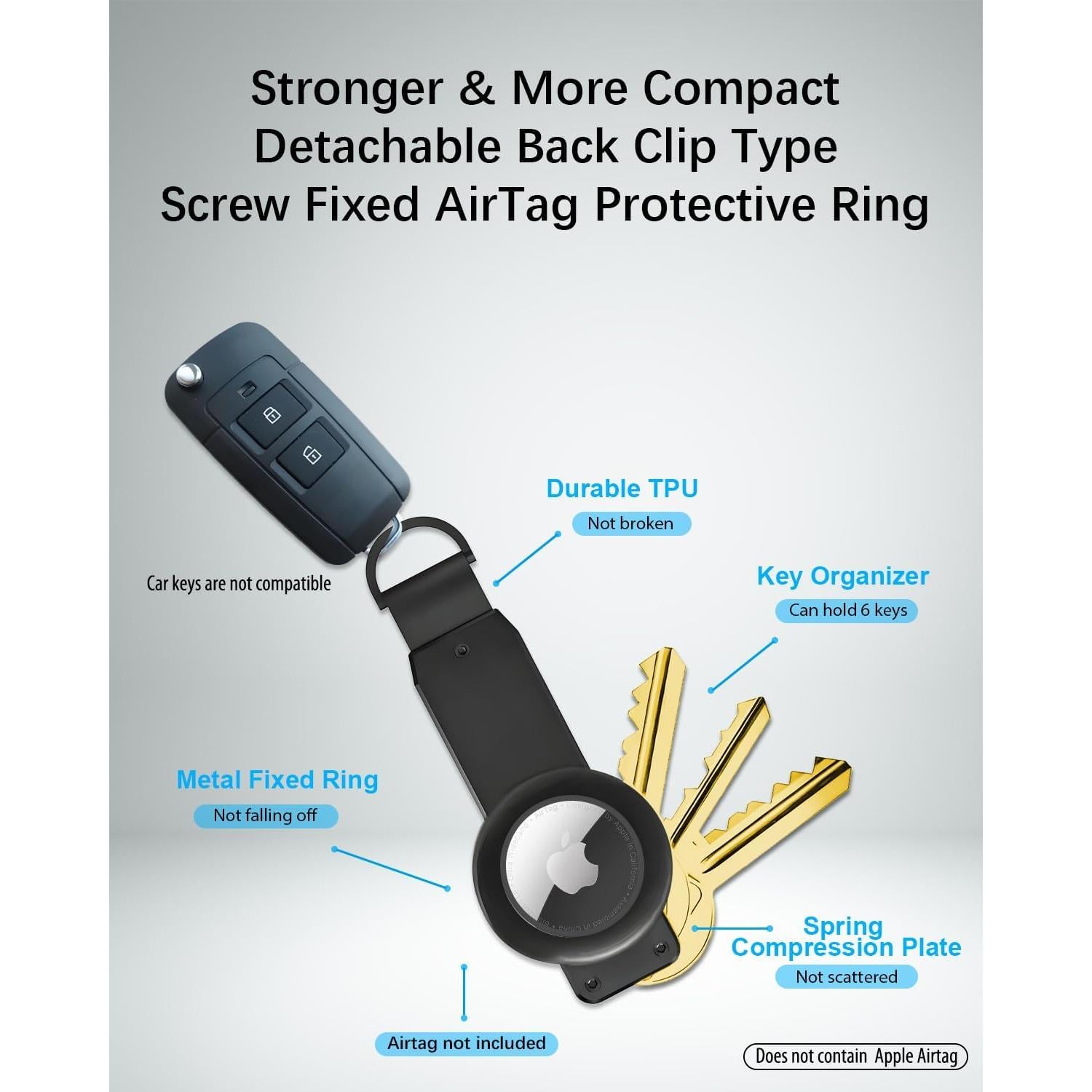 Soporte de Metal SCALLOP para Airtag - Organizador de Llaves