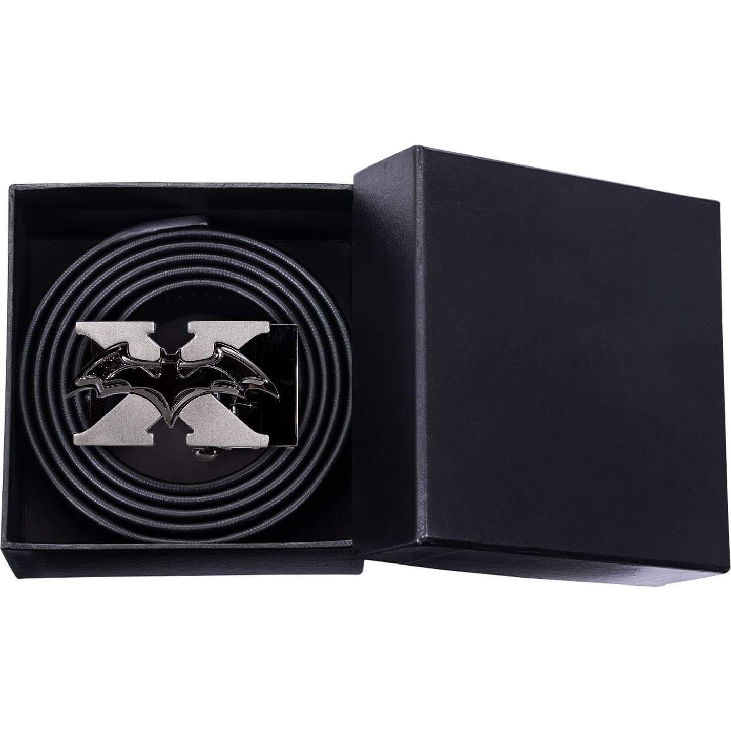 Cinturón de Ratchet Barry.Wang Cuero Genuino 3,49 cm Negro