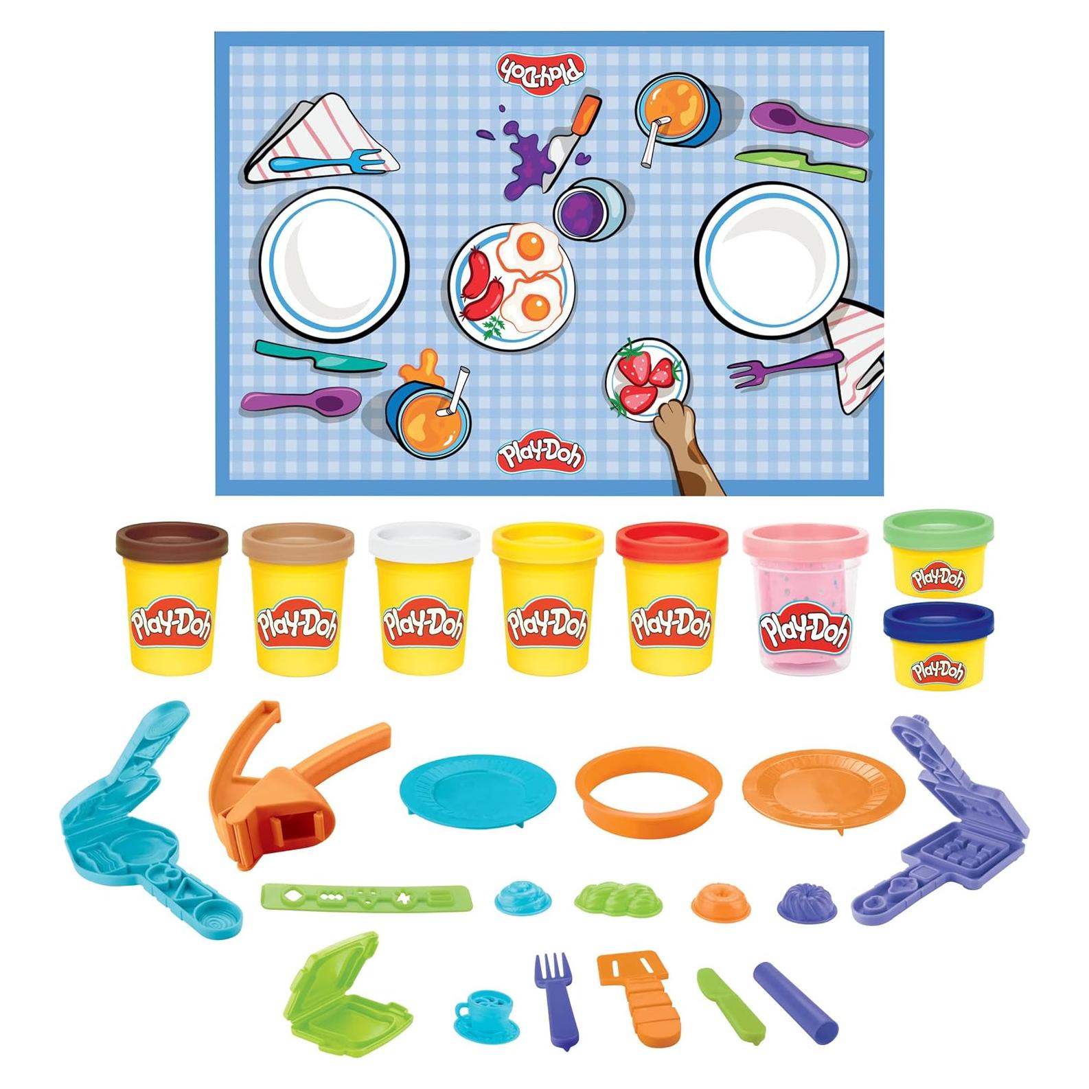 Play-Doh Juego de Café de Mañana con 8 Colores y Tapete