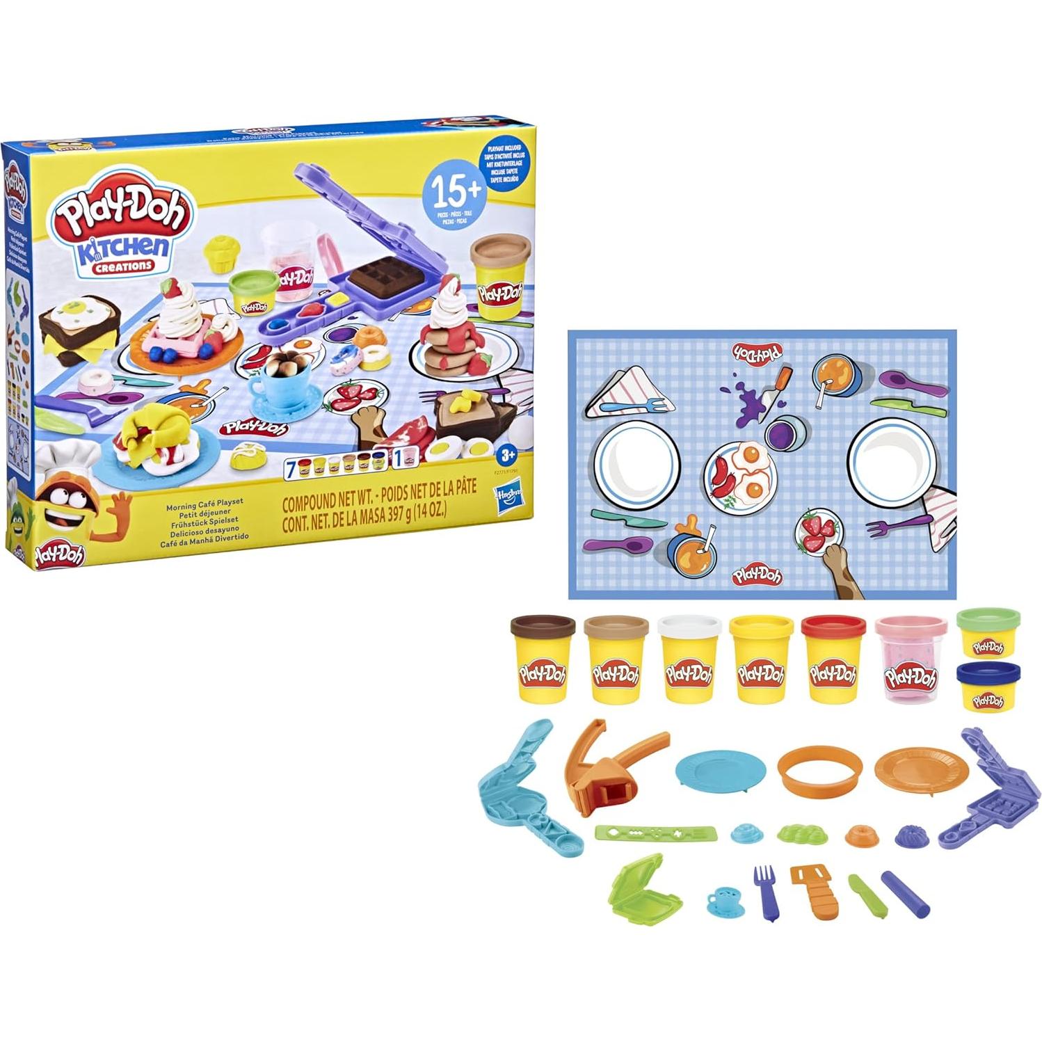 Play-Doh Juego de Café de Mañana con 8 Colores y Tapete