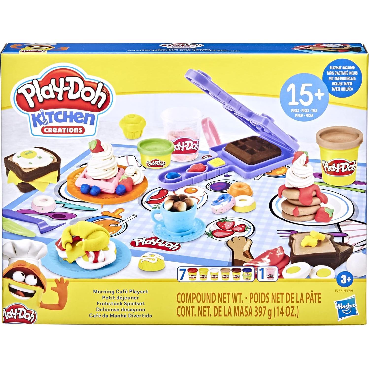 Play-Doh Juego de Café de Mañana con 8 Colores y Tapete