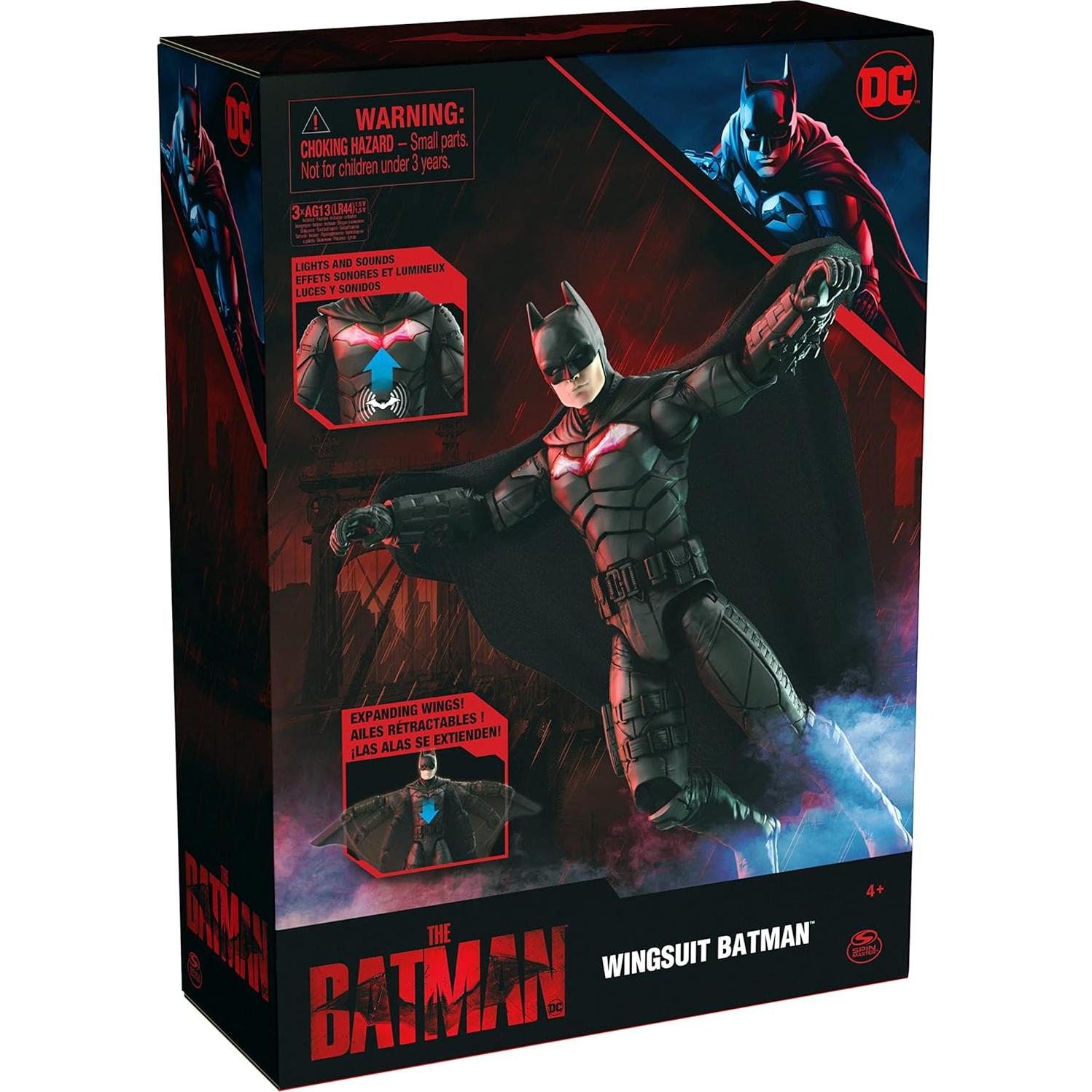 Figura de Acción Batman 30 cm con Traje de Alas y Sonidos