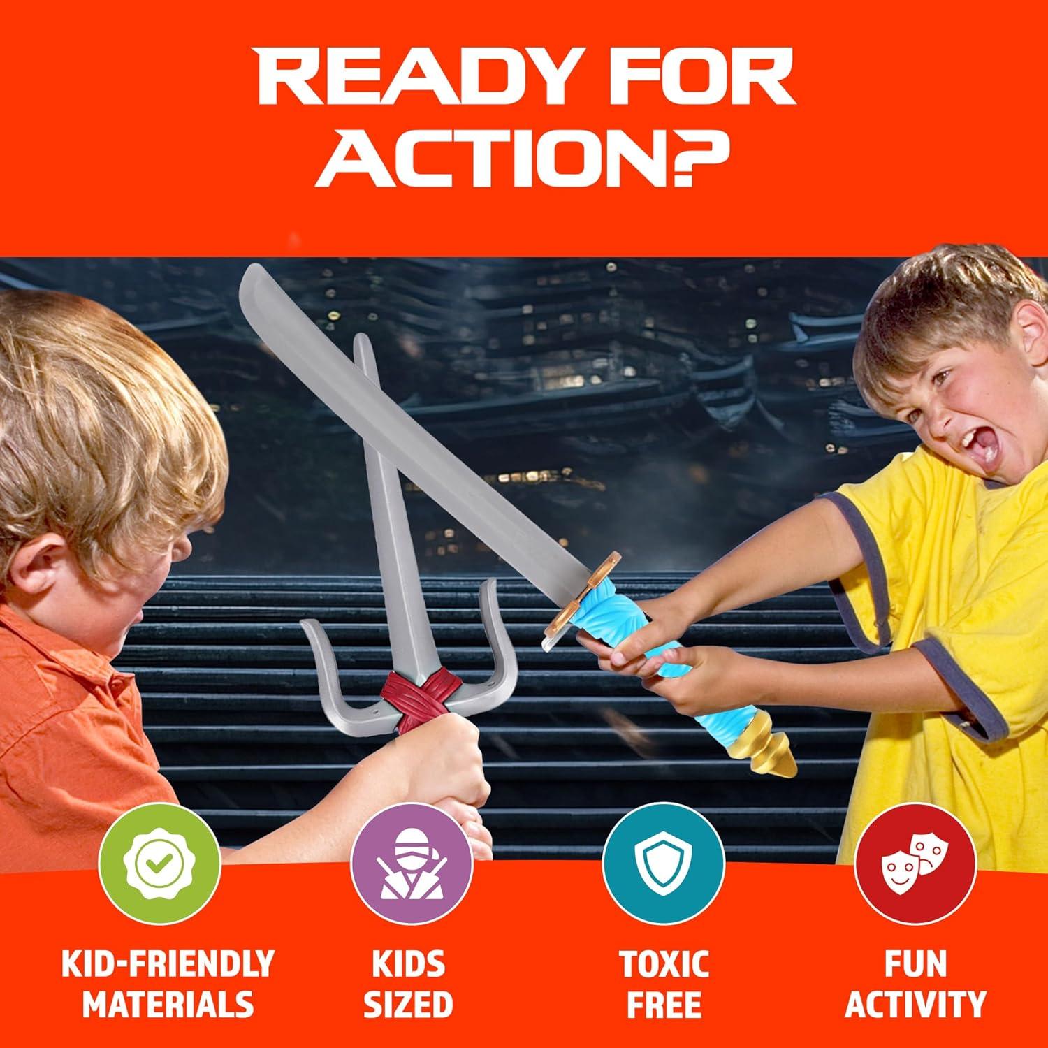 Conjunto de Armas Ninja Liberty Imports 2 Katanas 4 Shuriken