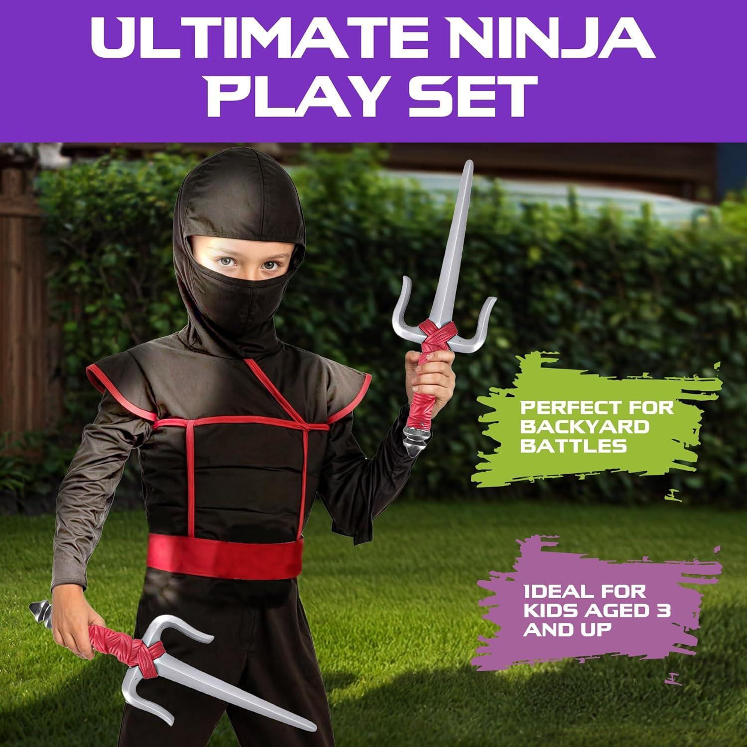 Conjunto de Armas Ninja Liberty Imports 2 Katanas 4 Shuriken
