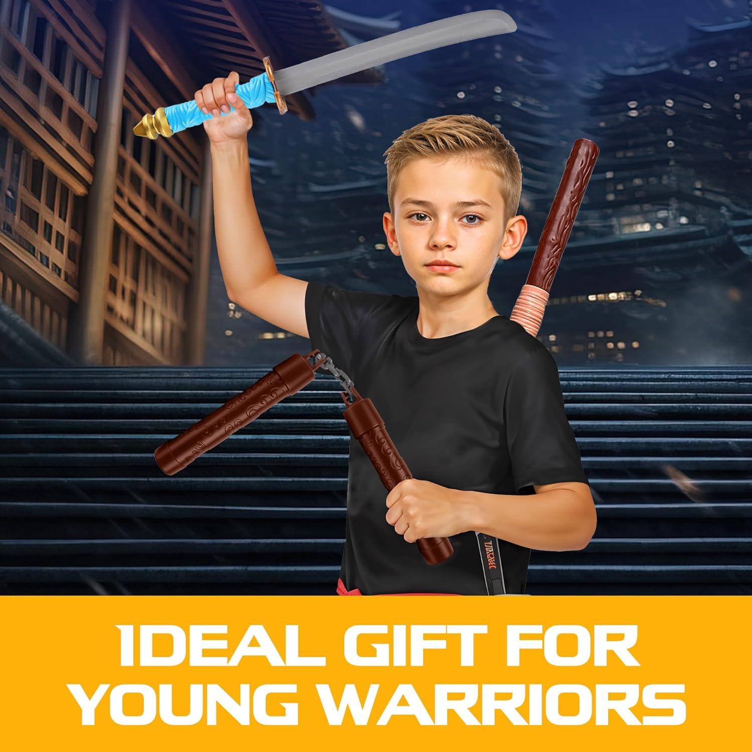 Conjunto de Armas Ninja Liberty Imports 2 Katanas 4 Shuriken