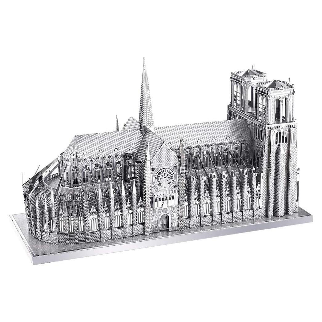 Rompecabezas 3D de Metal Piececool Catedral Notre Dame Plata